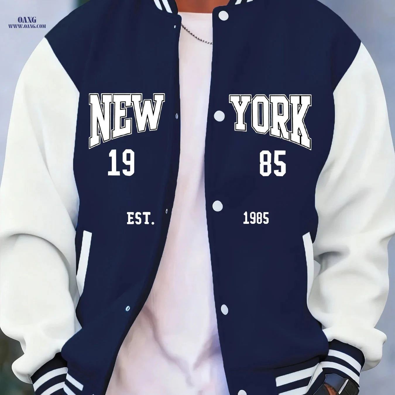 Men's Casual Fleece Jacket - Spring Autumn Baseball Style, Pockets   OAXG 