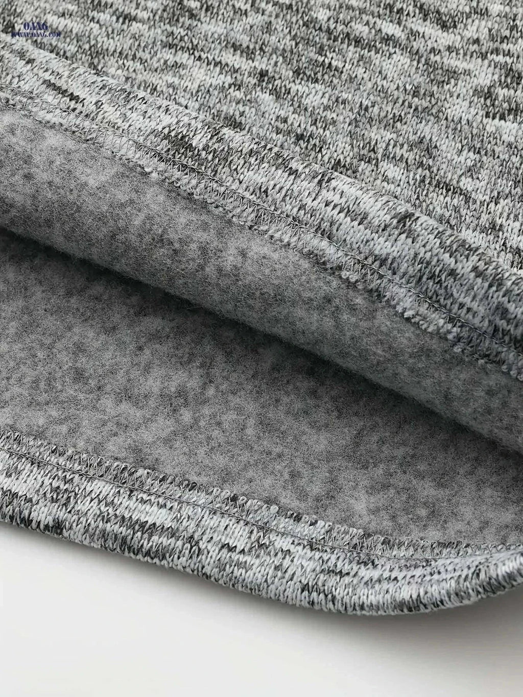 Men's Casual Fleece Lining Shirt - Spring Autumn Long Sleeve Knit   OAXG Light Grey / S