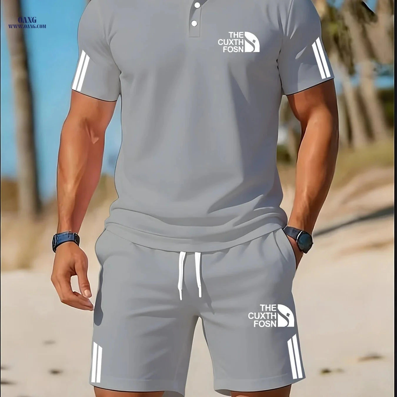 Men's Casual Golf Polo Shirt Set - Lightweight Outdoor Sportswear   OAXG 