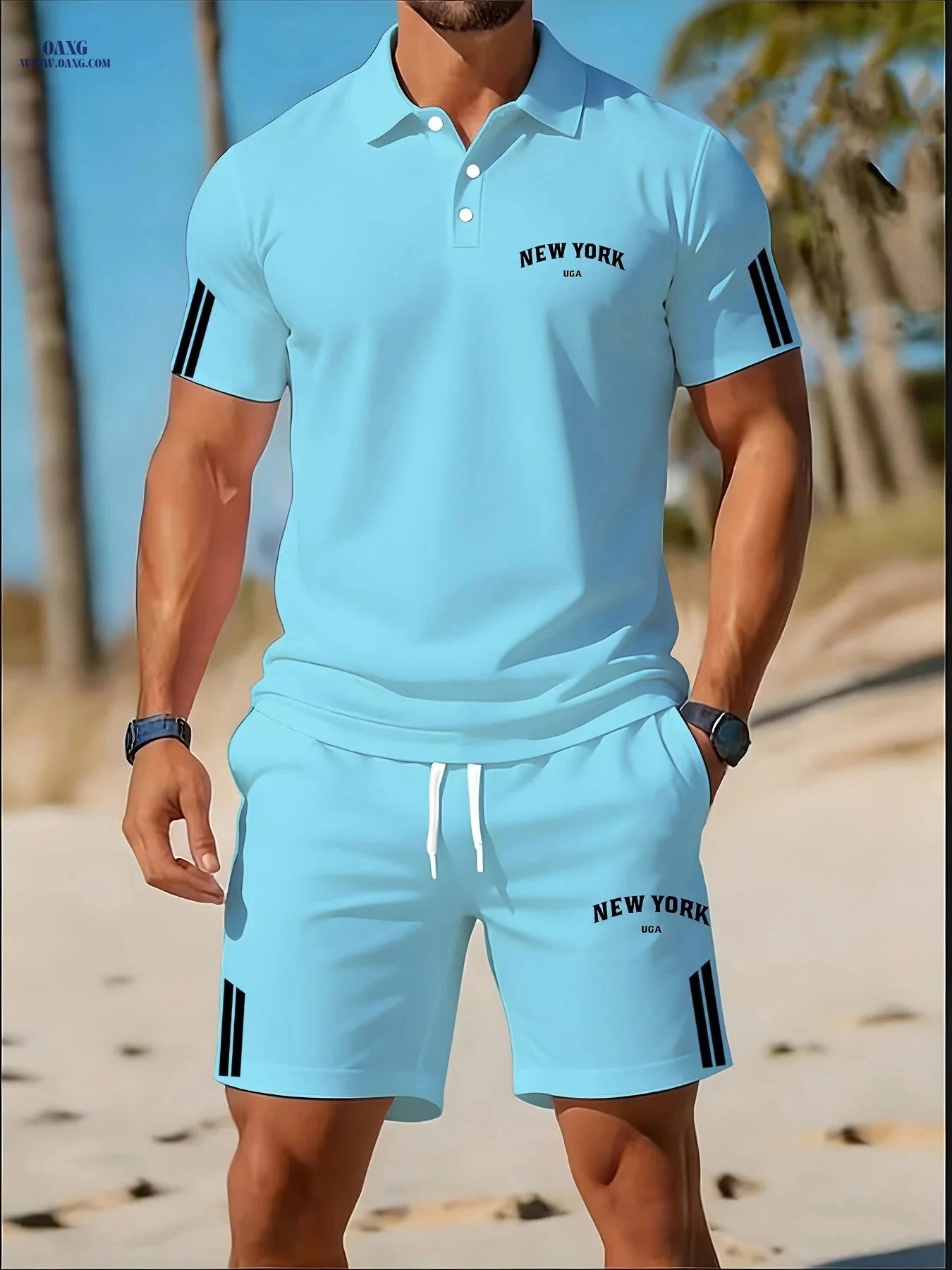 Men’s Casual Golf Polo Shirt Set - Lightweight Summer Style   OAXG 