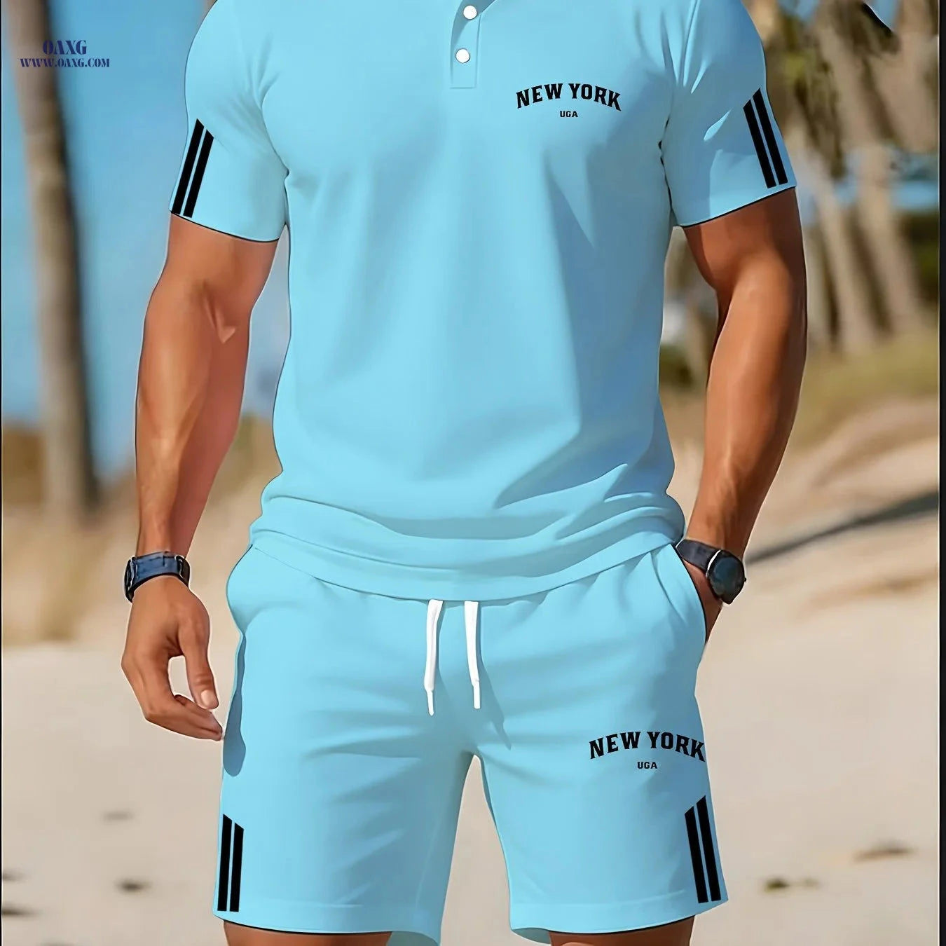 Men’s Casual Golf Polo Shirt Set - Lightweight Summer Style   OAXG 