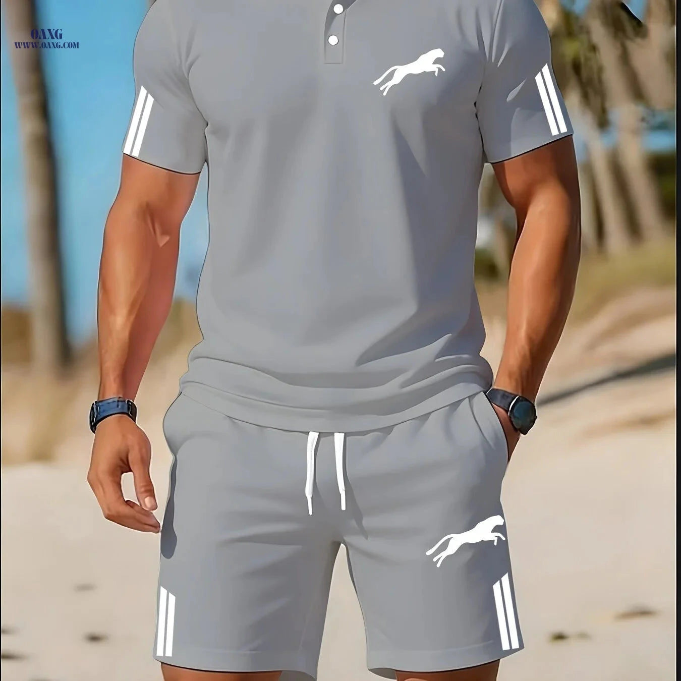 Men's Casual Golf Set - 2pcs Outfit for Light Outdoor Sports   OAXG 