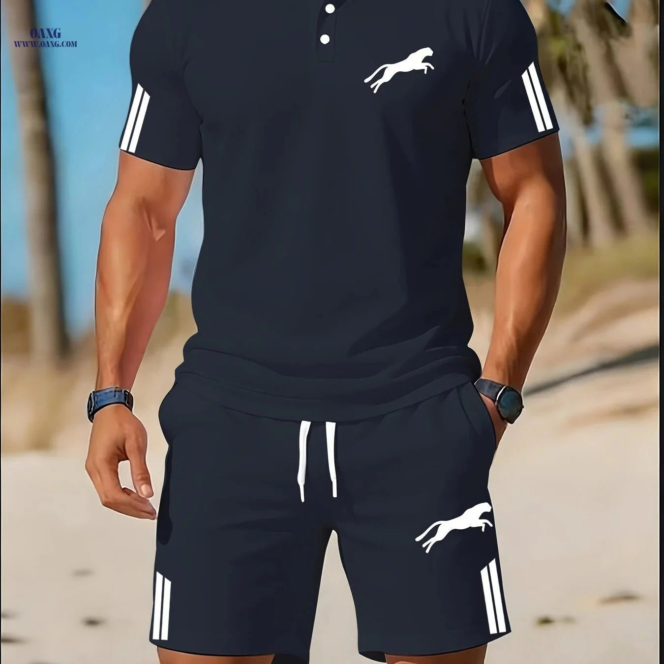 Men's Casual Golf Set - 2pcs Outfit for Light Outdoor Sports   OAXG 