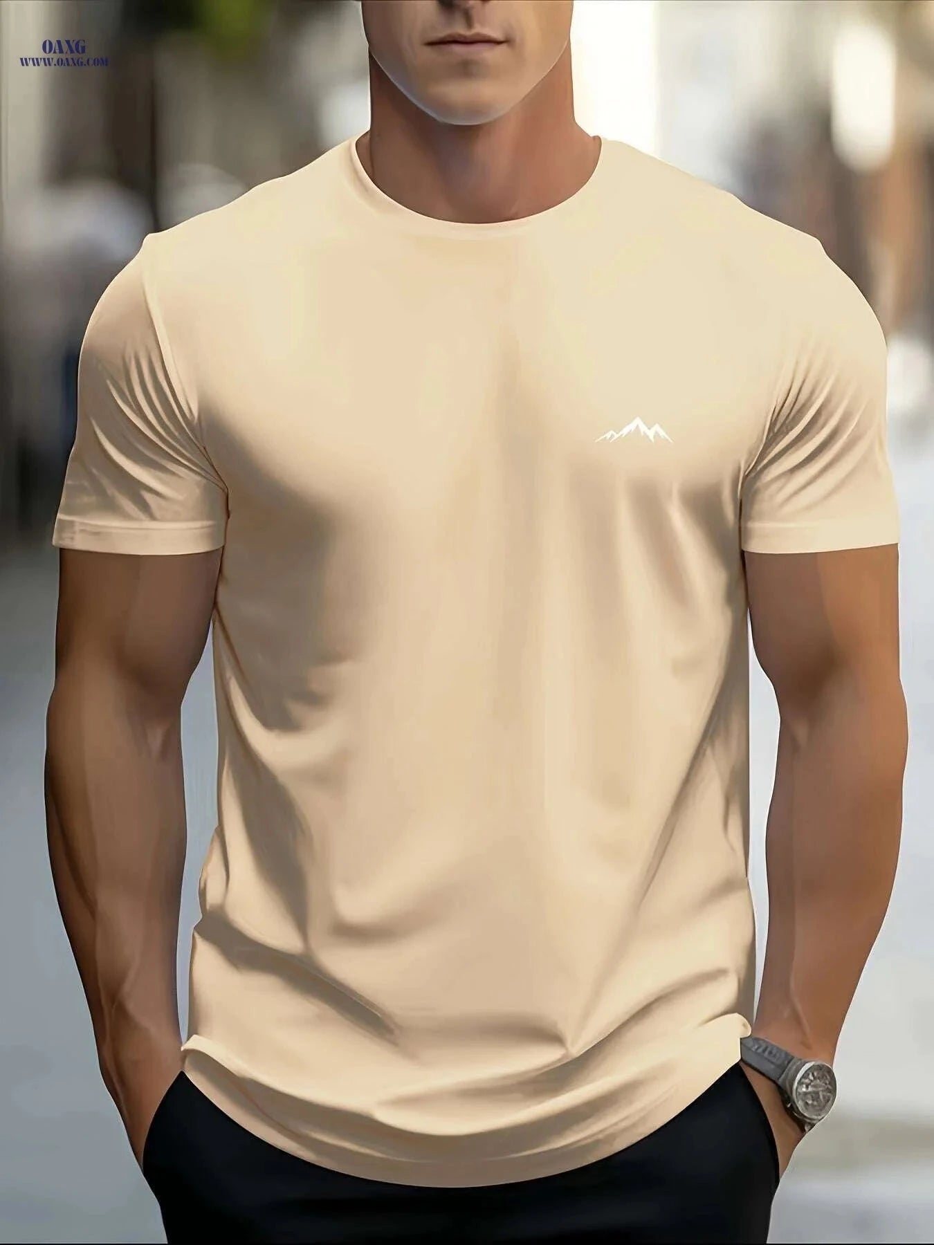 Men's Casual Graphic T-Shirt - Lightweight Summer Tee for Active Lifestyle   OAXG 