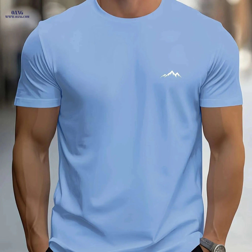 Men's Casual Graphic T-Shirt - Lightweight Summer Tee for Active Lifestyle   OAXG 
