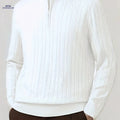 Men's Casual Half-Zip Pullover - Comfortable Knitted Winter Style   OAXG 
