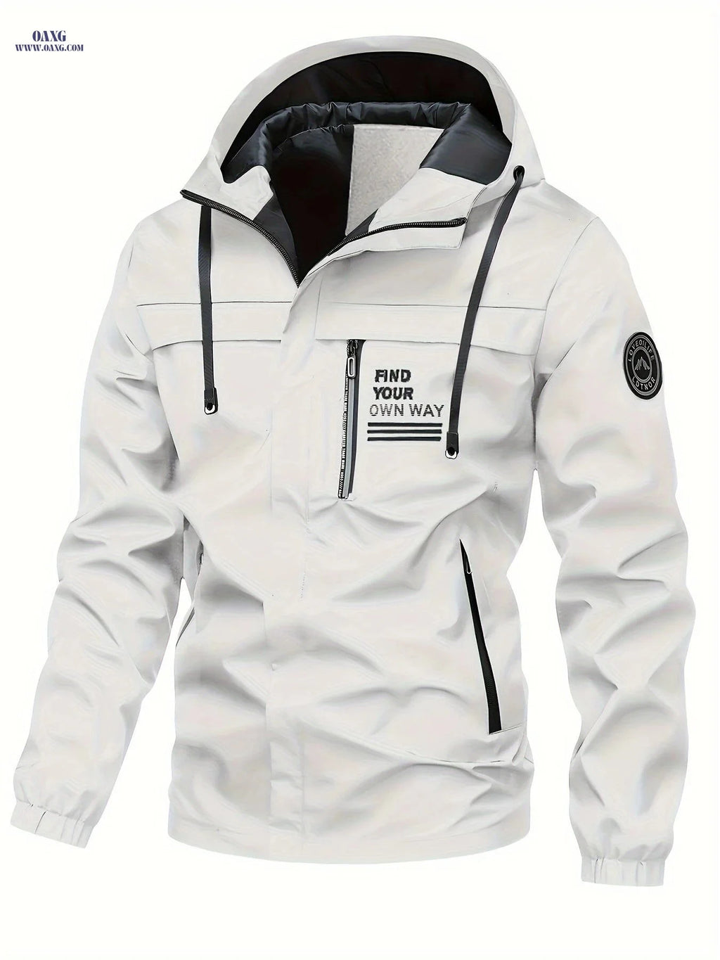 Men's Casual Hooded Jacket - Lightweight Spring & Autumn Wear   OAXG 