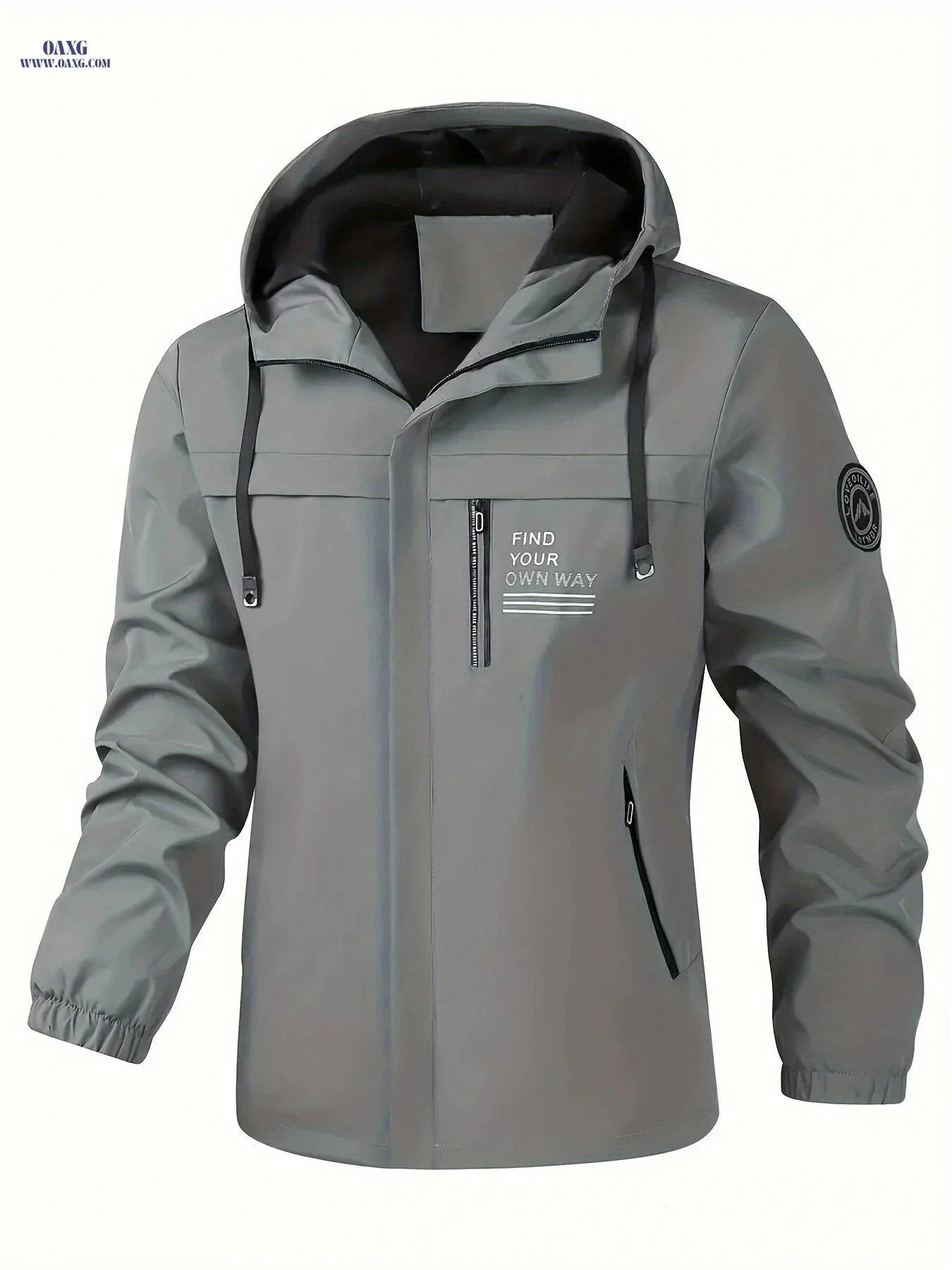 Men's Casual Hooded Jacket - Lightweight Spring & Autumn Wear   OAXG White / FR S