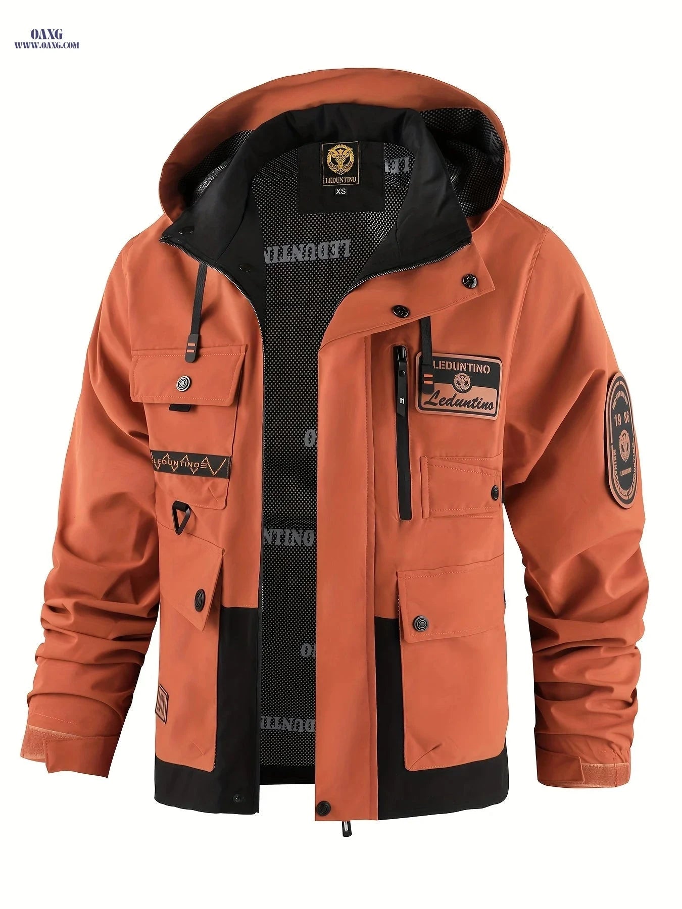 Men's Casual Hooded Jacket - Thin Outdoor Multi-Pocket Style   OAXG Blue / FR XS