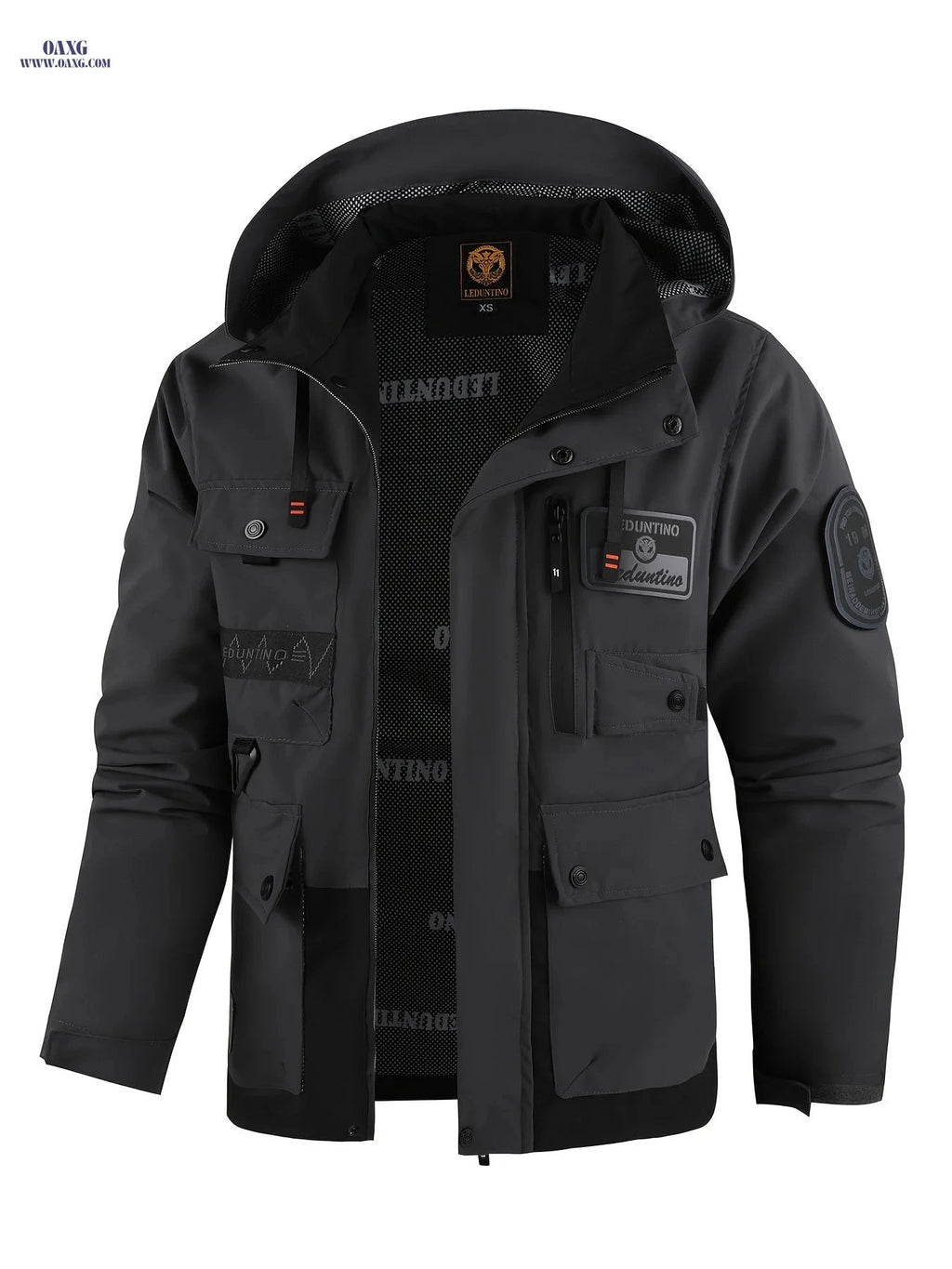 Men's Casual Hooded Jacket - Thin Outdoor Multi-Pocket Style   OAXG Blue / FR XS