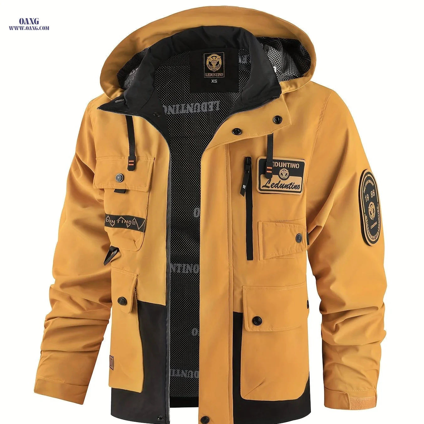 Men's Casual Hooded Jacket - Thin Outdoor Multi-Pocket Style   OAXG Blue / FR XS