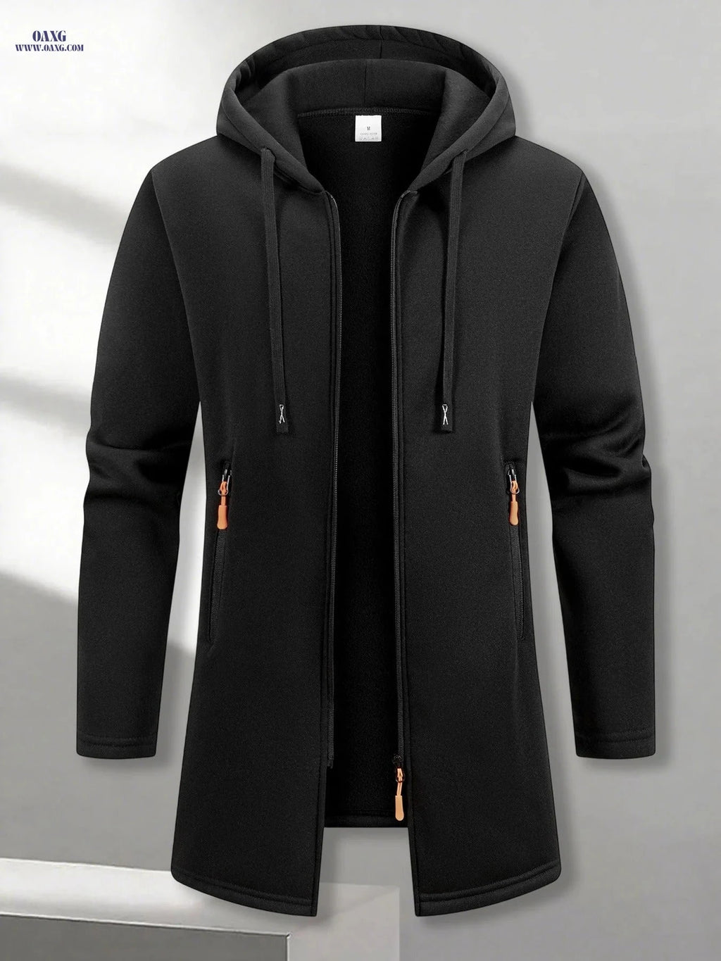 Men's Casual Hooded Jacket - Vintage Street Style with Zipper Pocket   OAXG 