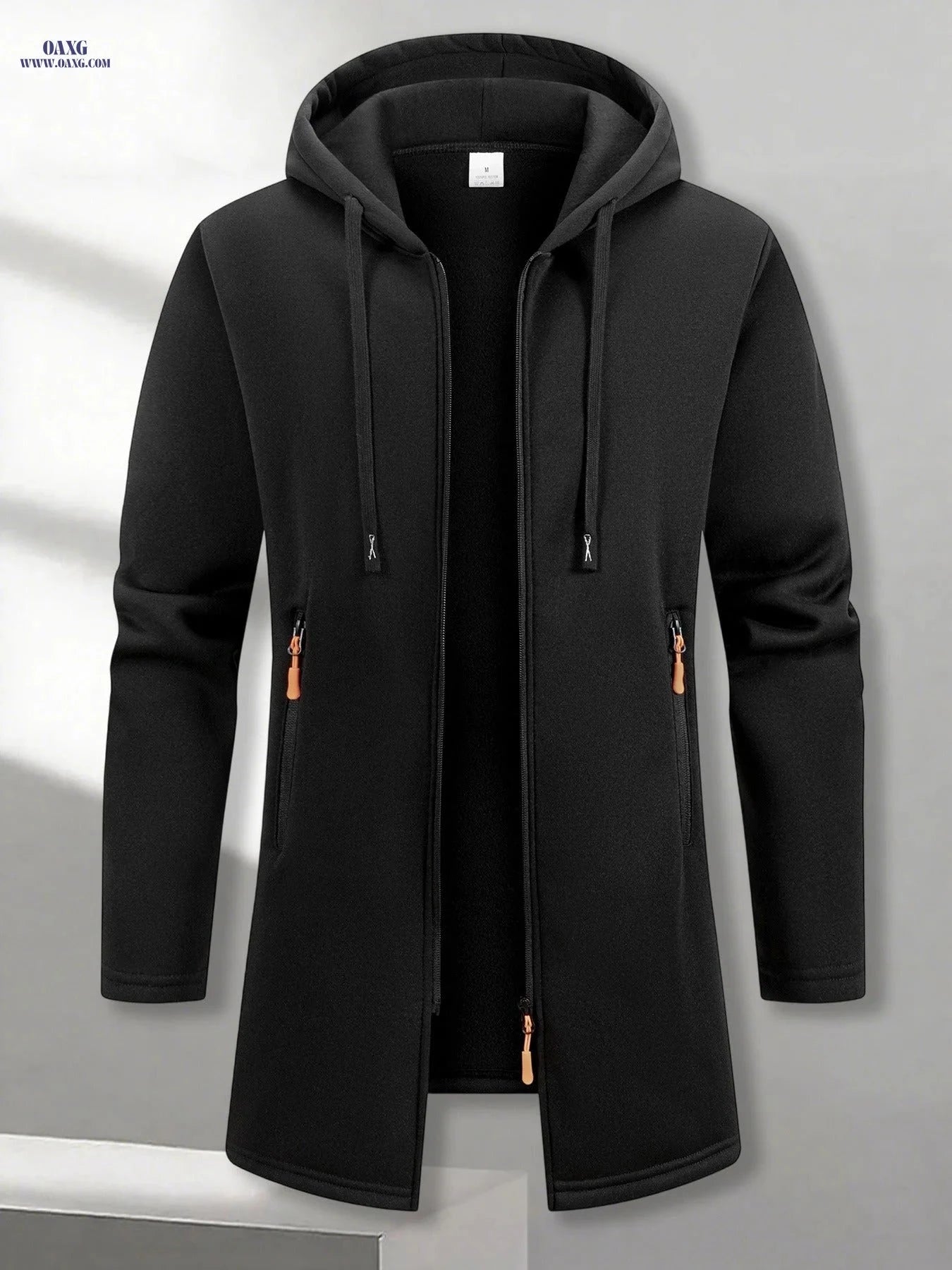 Men's Casual Hooded Jacket - Vintage Street Style with Zipper Pocket   OAXG 