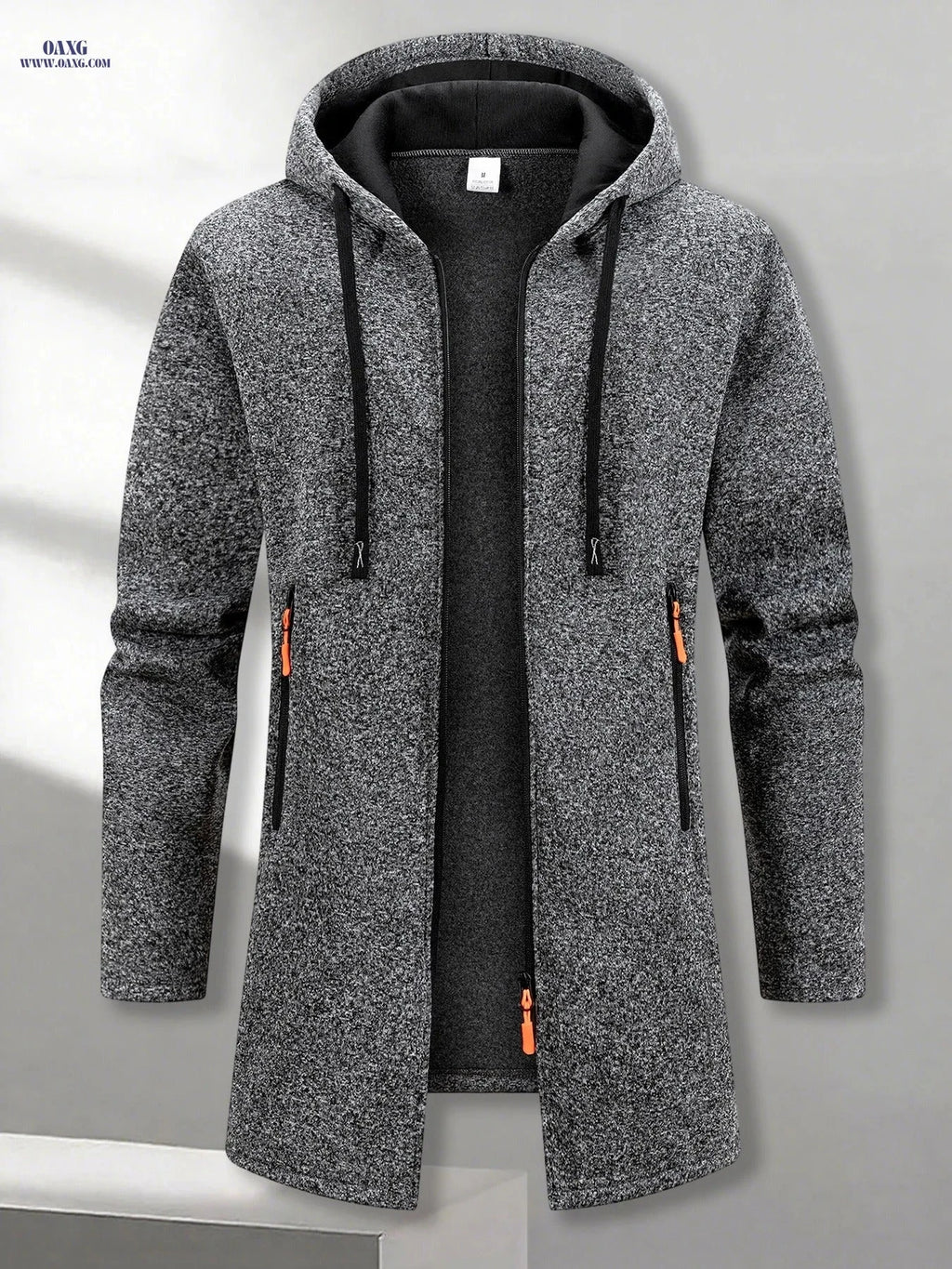 Men's Casual Hooded Jacket - Vintage Street Style with Zipper Pocket   OAXG 