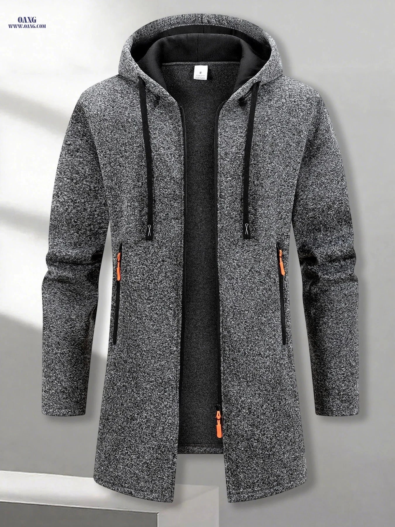 Men's Casual Hooded Jacket - Vintage Street Style with Zipper Pocket   OAXG 