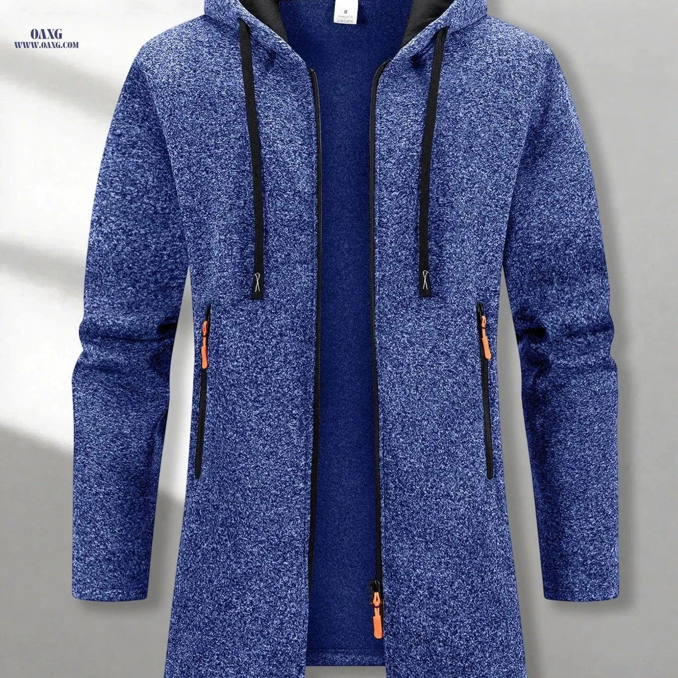 Men's Casual Hooded Jacket - Vintage Street Style with Zipper Pocket   OAXG Dark Gray / FR S