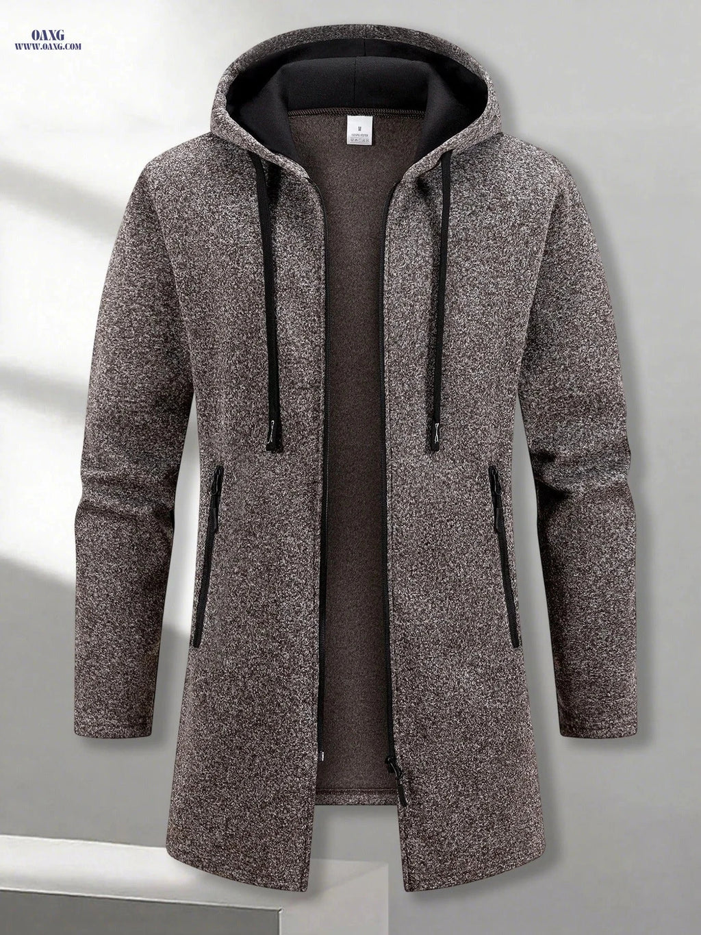 Men's Casual Hooded Jacket - Vintage Street Style with Zipper Pocket   OAXG Dark Gray / FR S