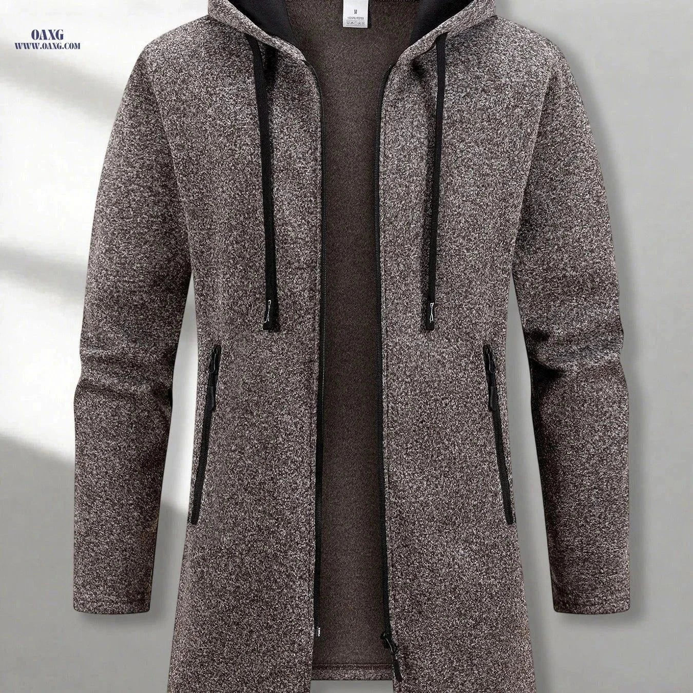 Men's Casual Hooded Jacket - Vintage Street Style with Zipper Pocket   OAXG Dark Gray / FR S