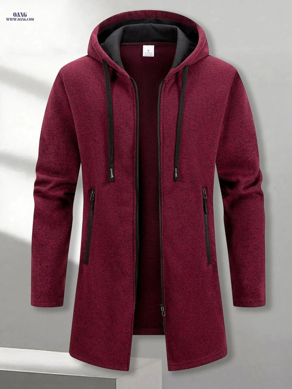 Men's Casual Hooded Jacket - Vintage Street Style with Zipper Pocket   OAXG Dark Gray / FR S