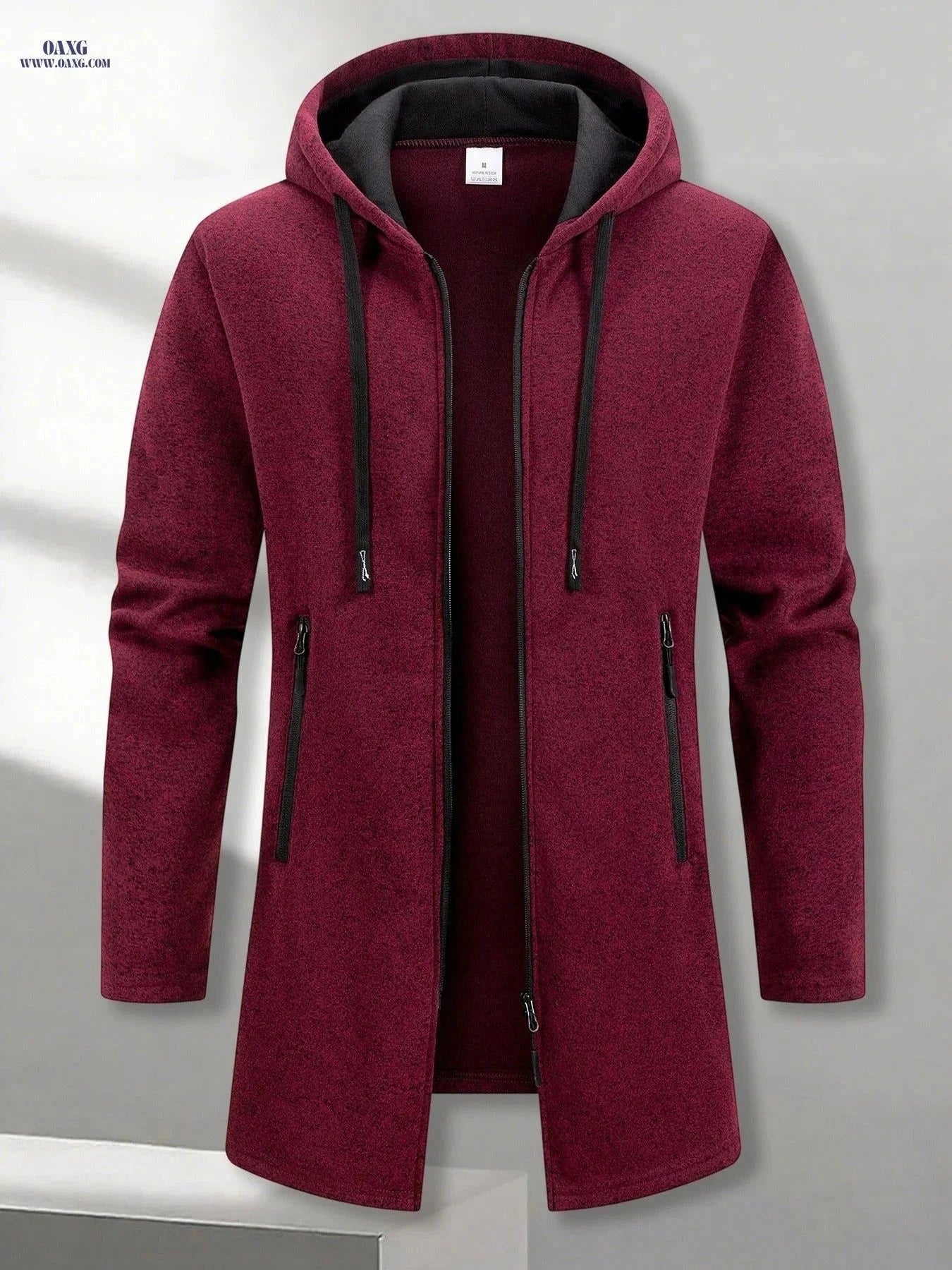 Men's Casual Hooded Jacket - Vintage Street Style with Zipper Pocket   OAXG Dark Gray / FR S