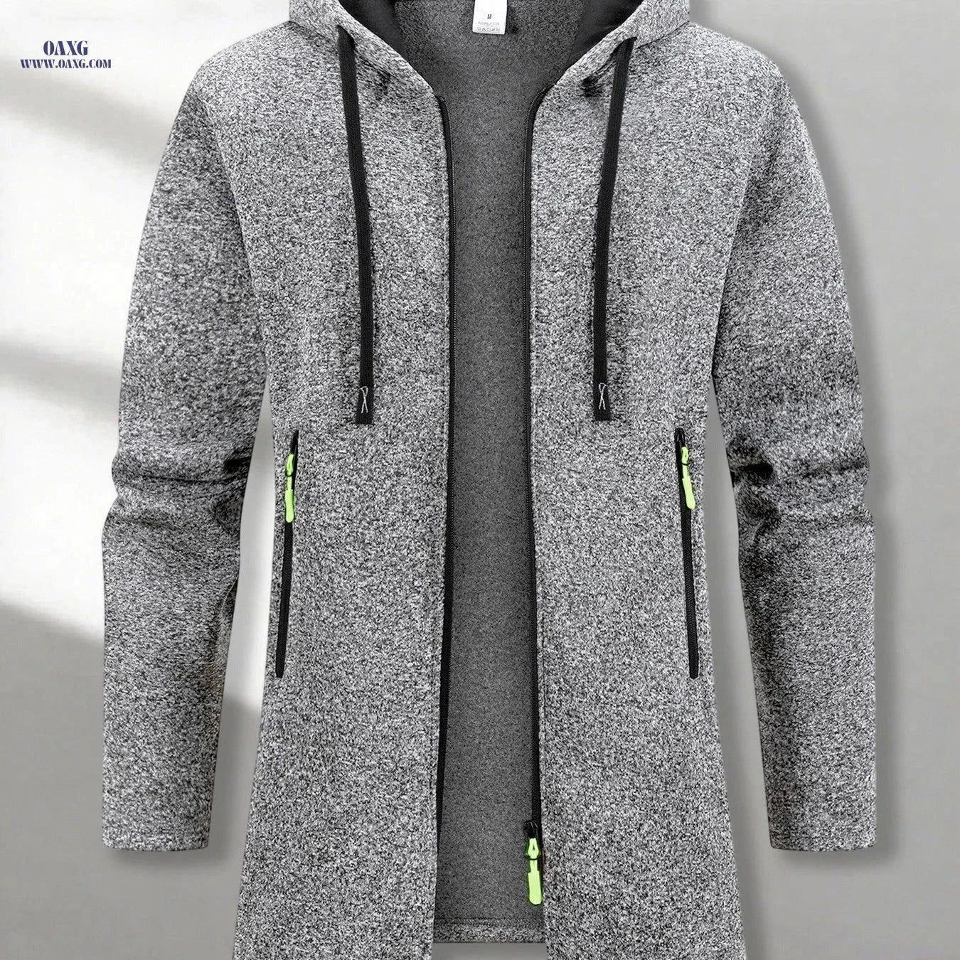 Men's Casual Hooded Jacket - Vintage Street Style with Zipper Pocket   OAXG Dark Gray / FR S
