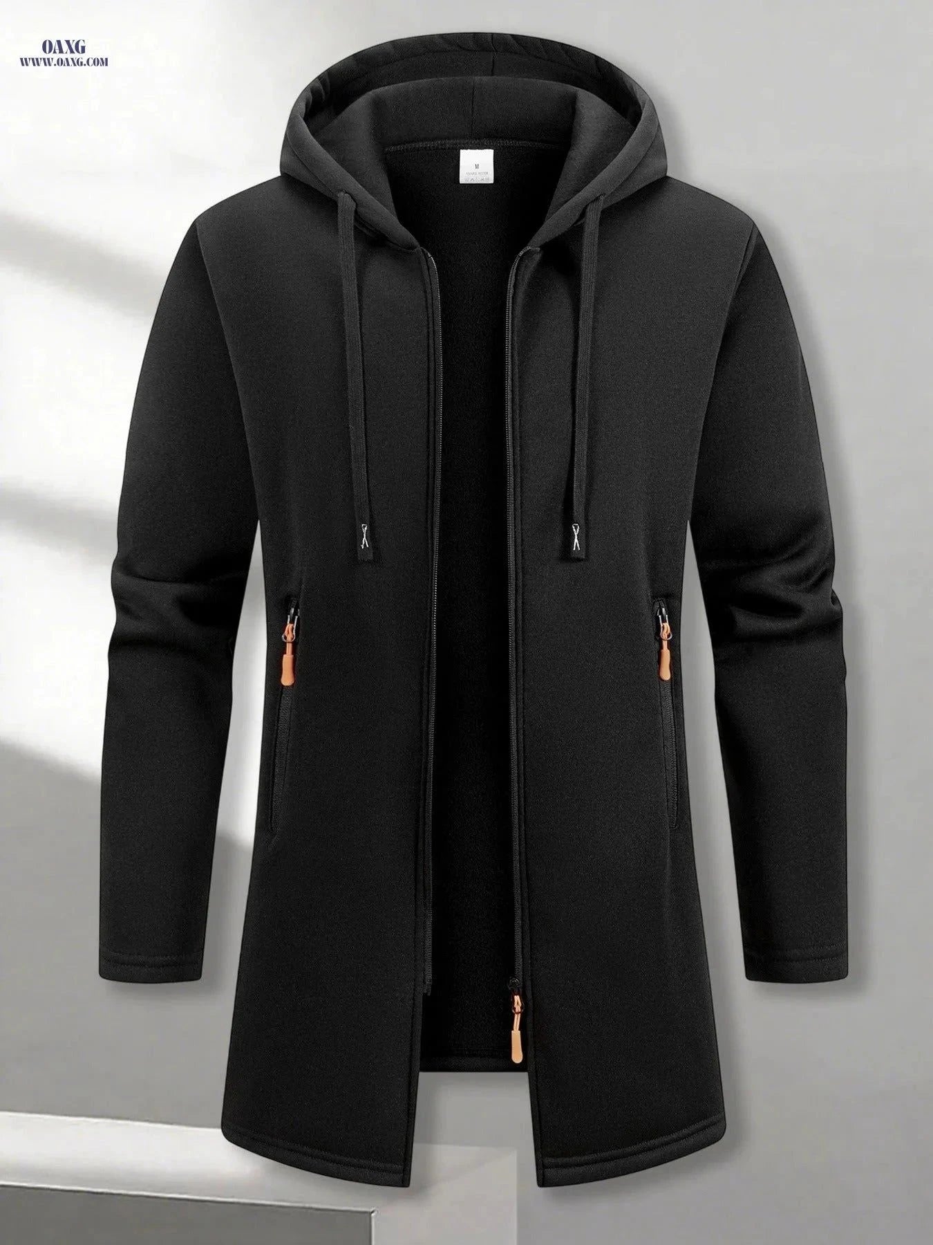 Men's Casual Hooded Jacket - Vintage Street Style with Zipper Pocket   OAXG Dark Gray / FR S
