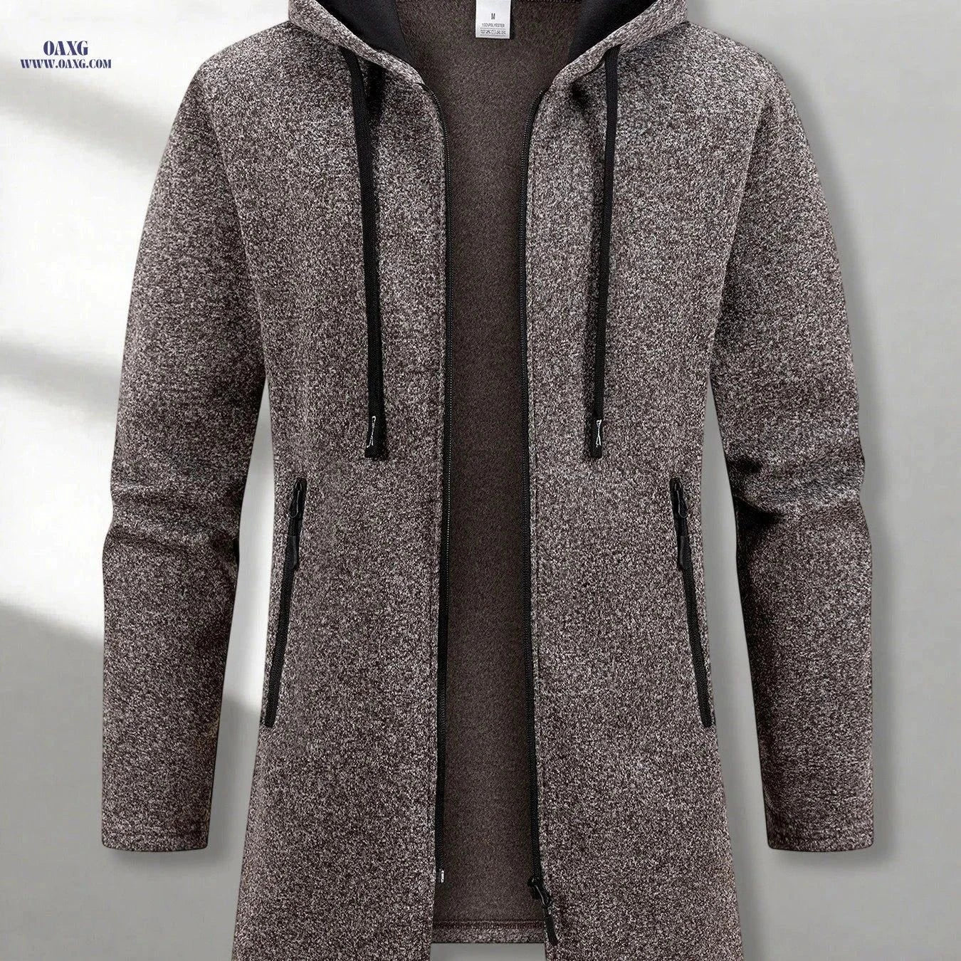 Men's Casual Hooded Jacket - Vintage Street Style with Zipper Pocket   OAXG Dark Gray / FR S
