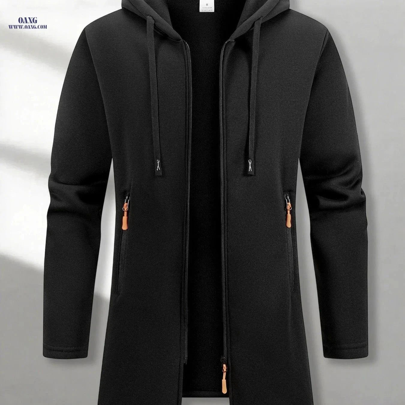 Men's Casual Hooded Jacket - Vintage Street Style with Zipper Pocket   OAXG Dark Gray / FR S