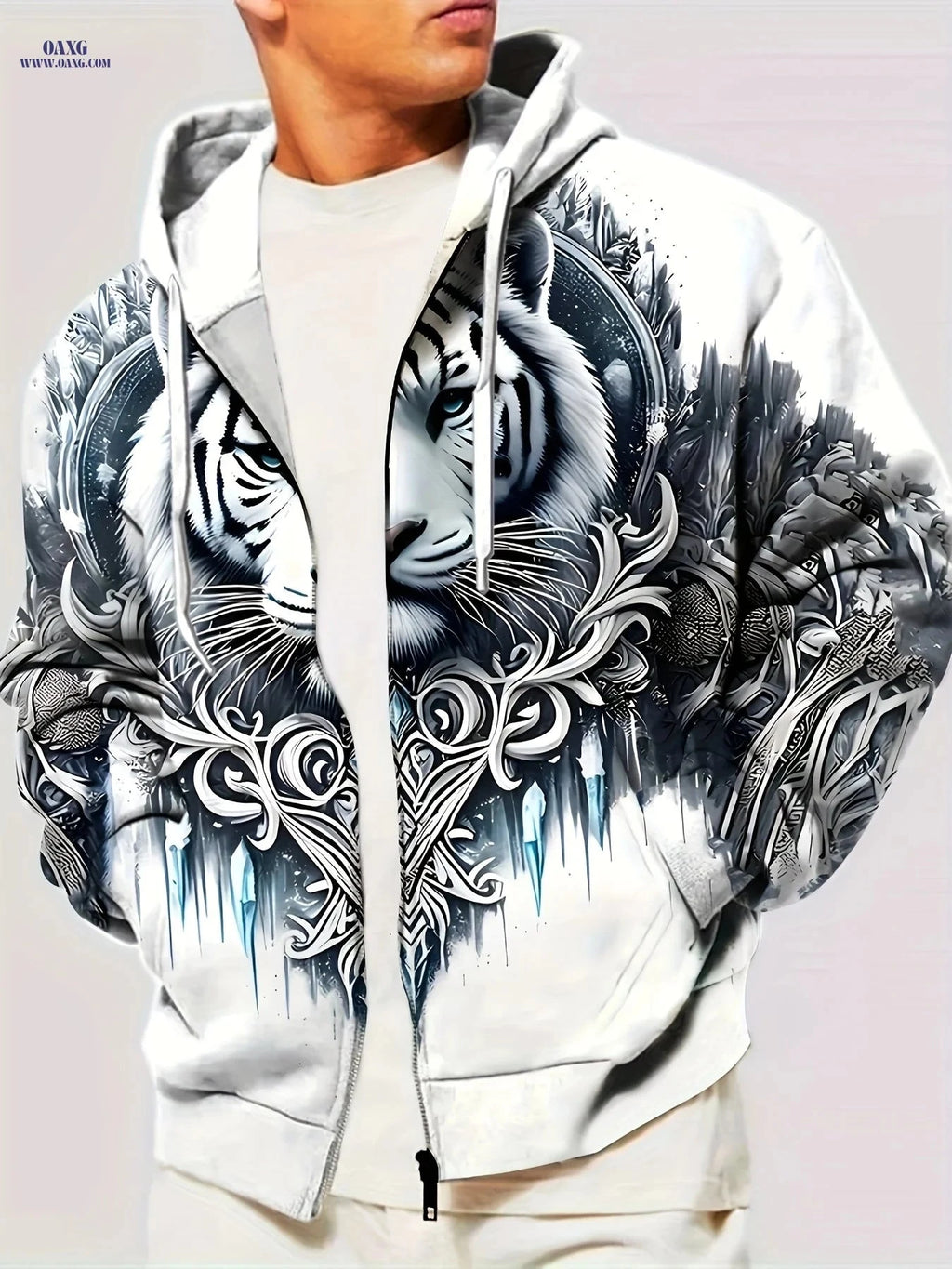 Men's Casual Hooded Novelty Jackets - Stretchy Polyester Coats   OAXG Mixed colors / FR S