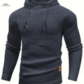 Men's Casual Hooded Sweater - Textured Solid Color for Spring/Fall   OAXG Dark Gray / FR S