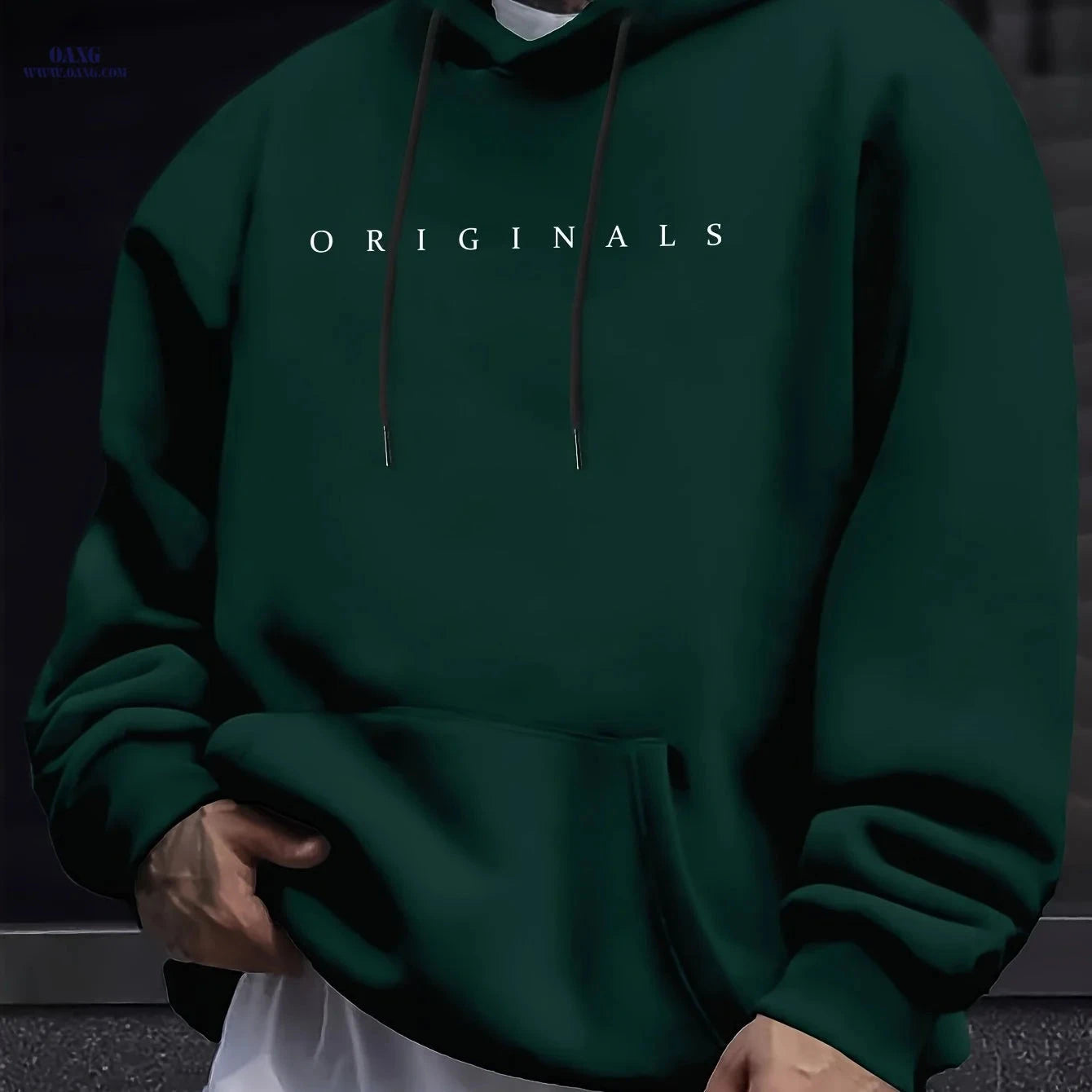 Men's Casual Hooded Sweatshirt - Versatile English Letter Print   OAXG 
