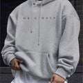 Men's Casual Hooded Sweatshirt - Versatile English Letter Print   OAXG 