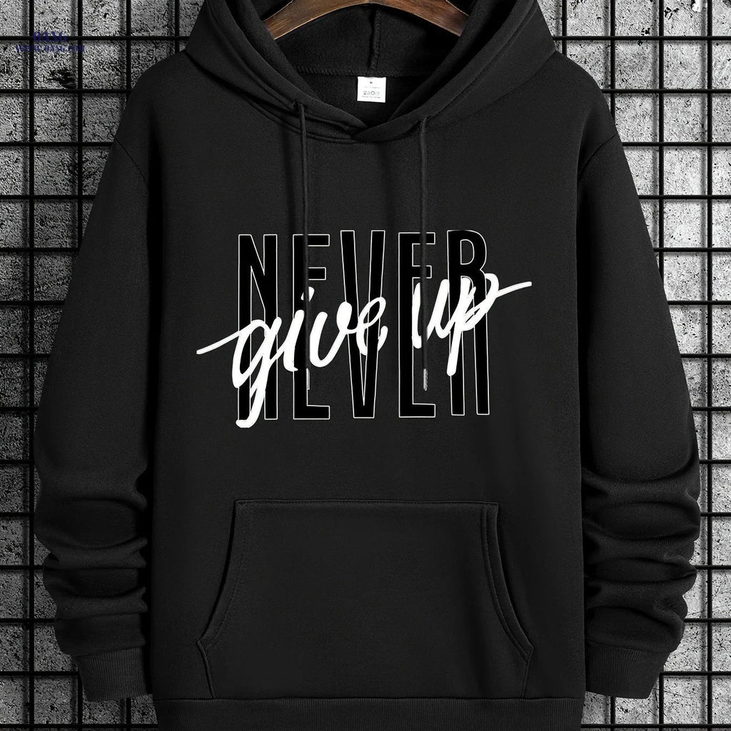Men's Casual Hoodie - Stylish Drawstring Sweatshirt for Fall/Winter   OAXG 