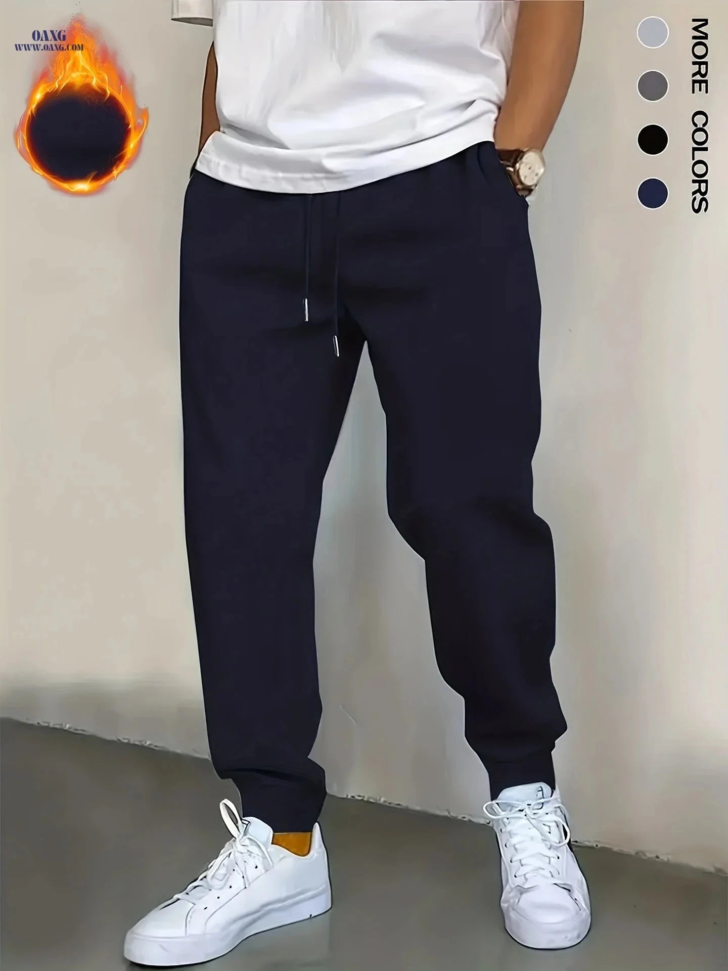Men's Casual Jogger Pants - Comfortable, Wrinkle-Resistant, Stretchy   OAXG Black / FR S