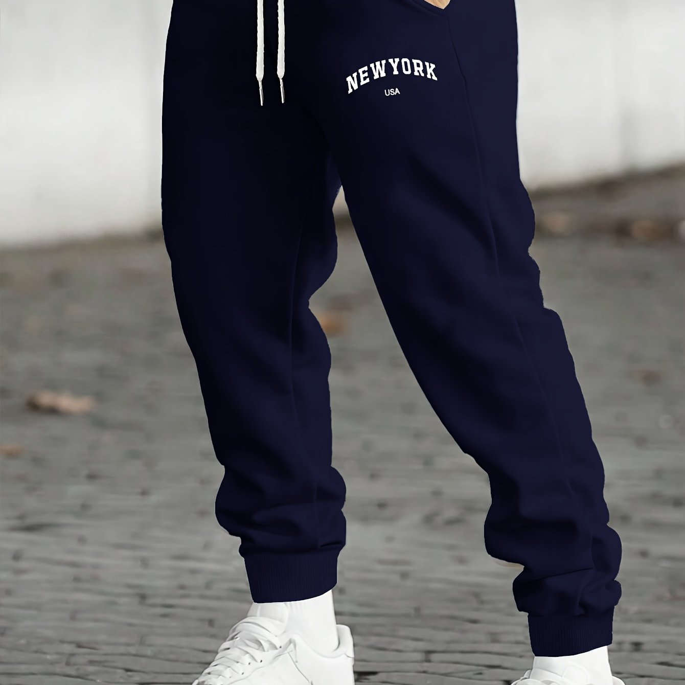 Men's Casual Joggers - Comfortable Stretch Polyester with Drawstring   OAXG 