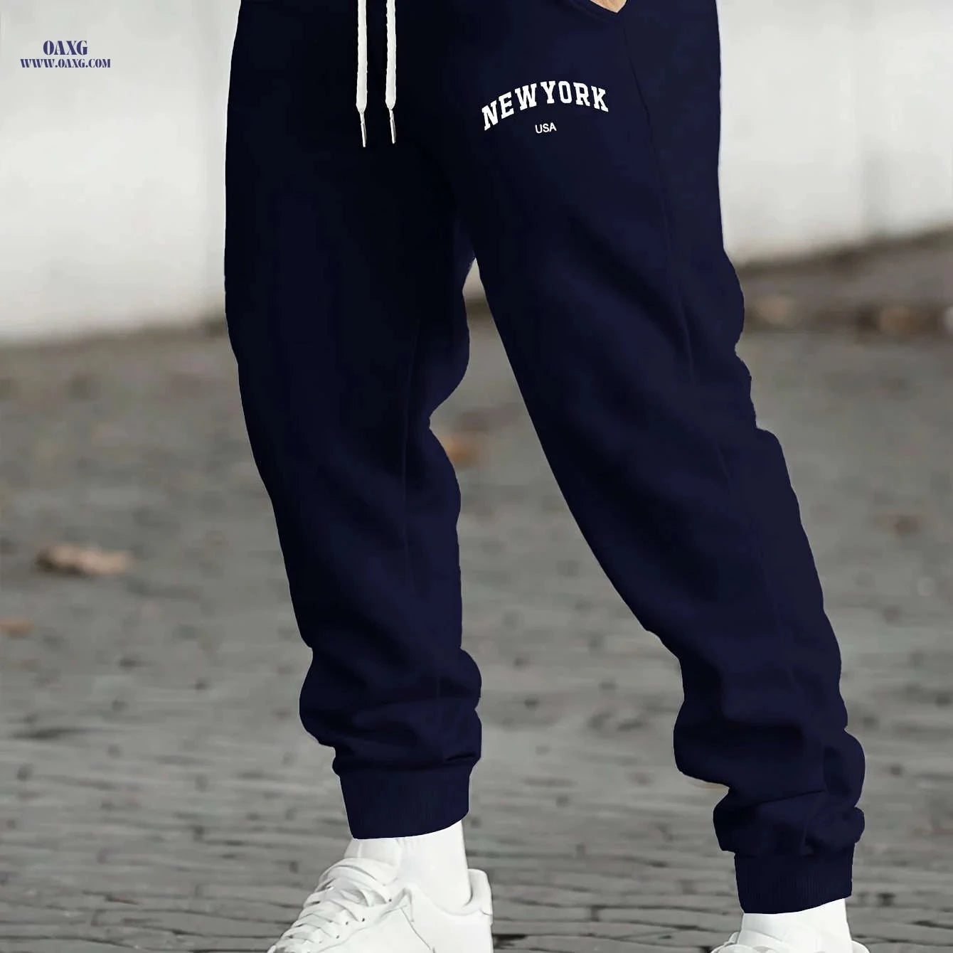 Men's Casual Joggers - Comfortable Stretch Polyester with Drawstring   OAXG 
