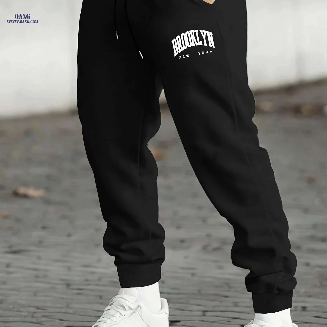 Men's Casual Joggers - Comfortable Stretch Polyester with Drawstring   OAXG 