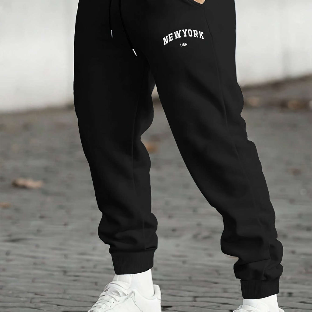 Men's Casual Joggers - Comfortable Stretch Polyester with Drawstring   OAXG 