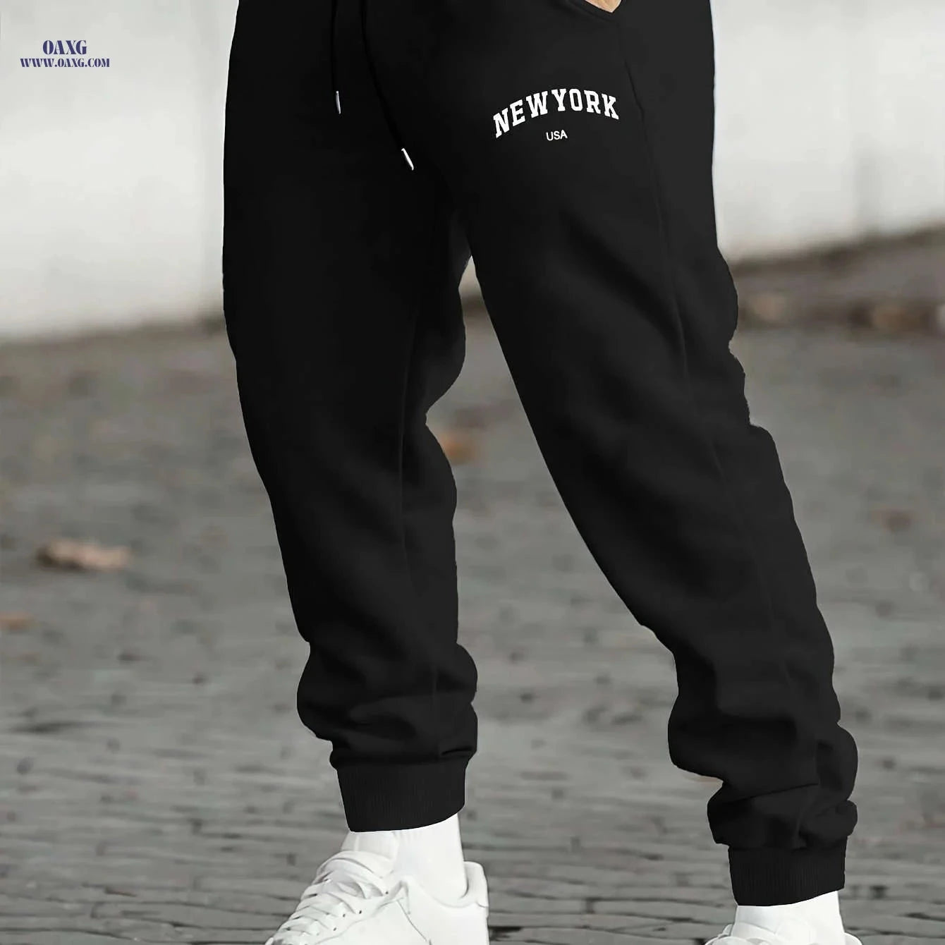 Men's Casual Joggers - Comfortable Stretch Polyester with Drawstring   OAXG 