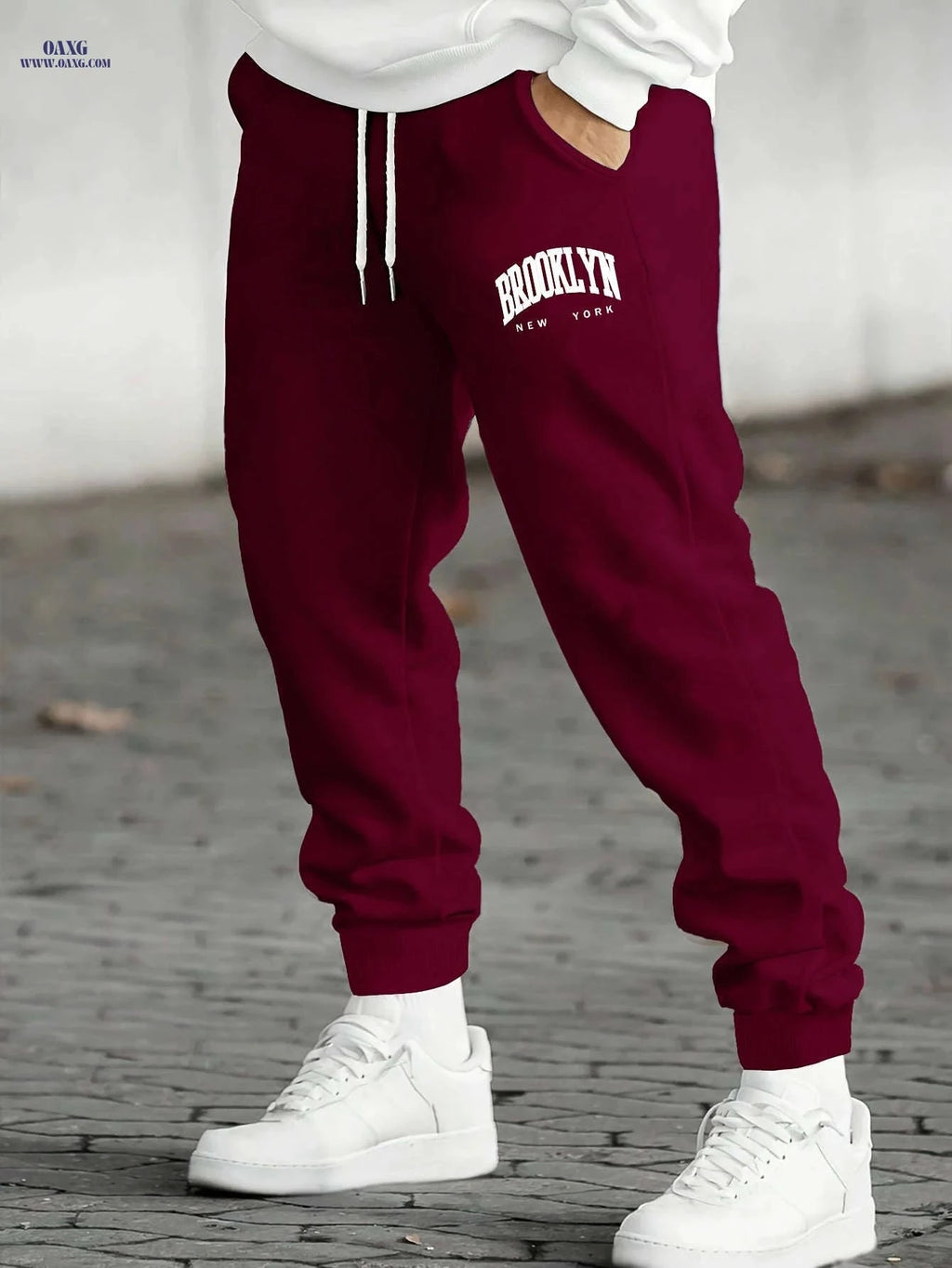 Men's Casual Joggers - Comfortable Stretch Polyester with Drawstring   OAXG Light Gray 2 / FR S