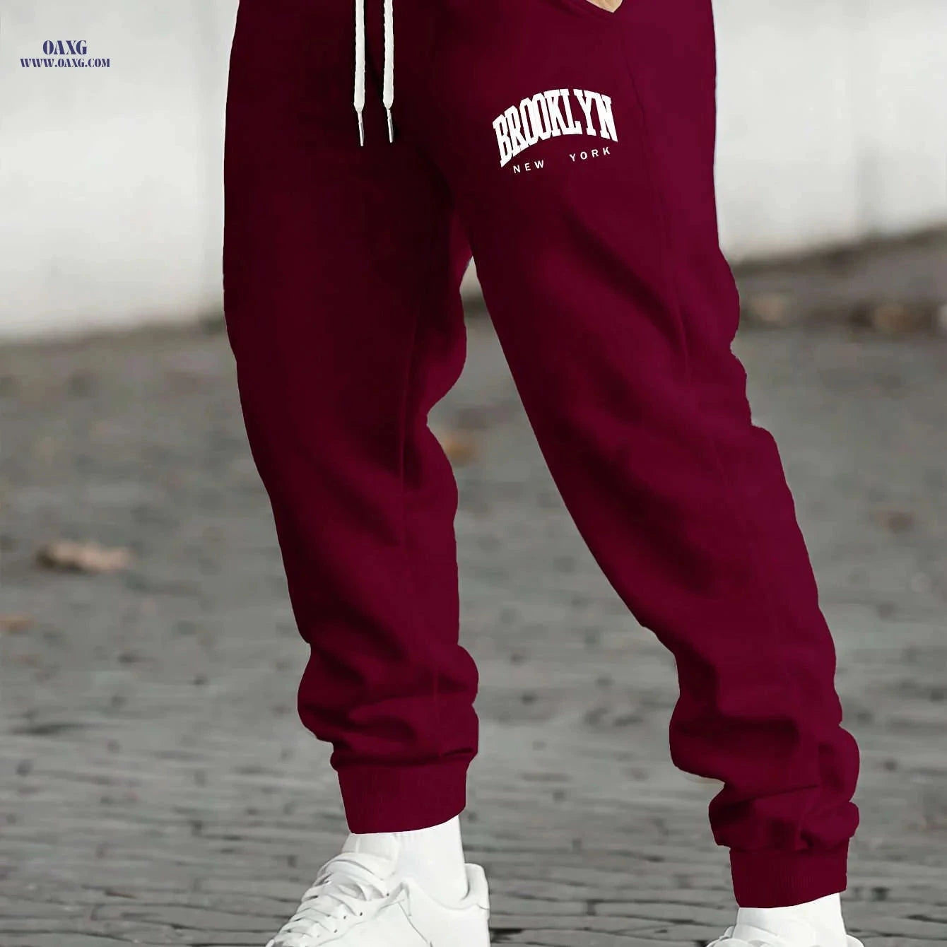 Men's Casual Joggers - Comfortable Stretch Polyester with Drawstring   OAXG Light Gray 2 / FR S