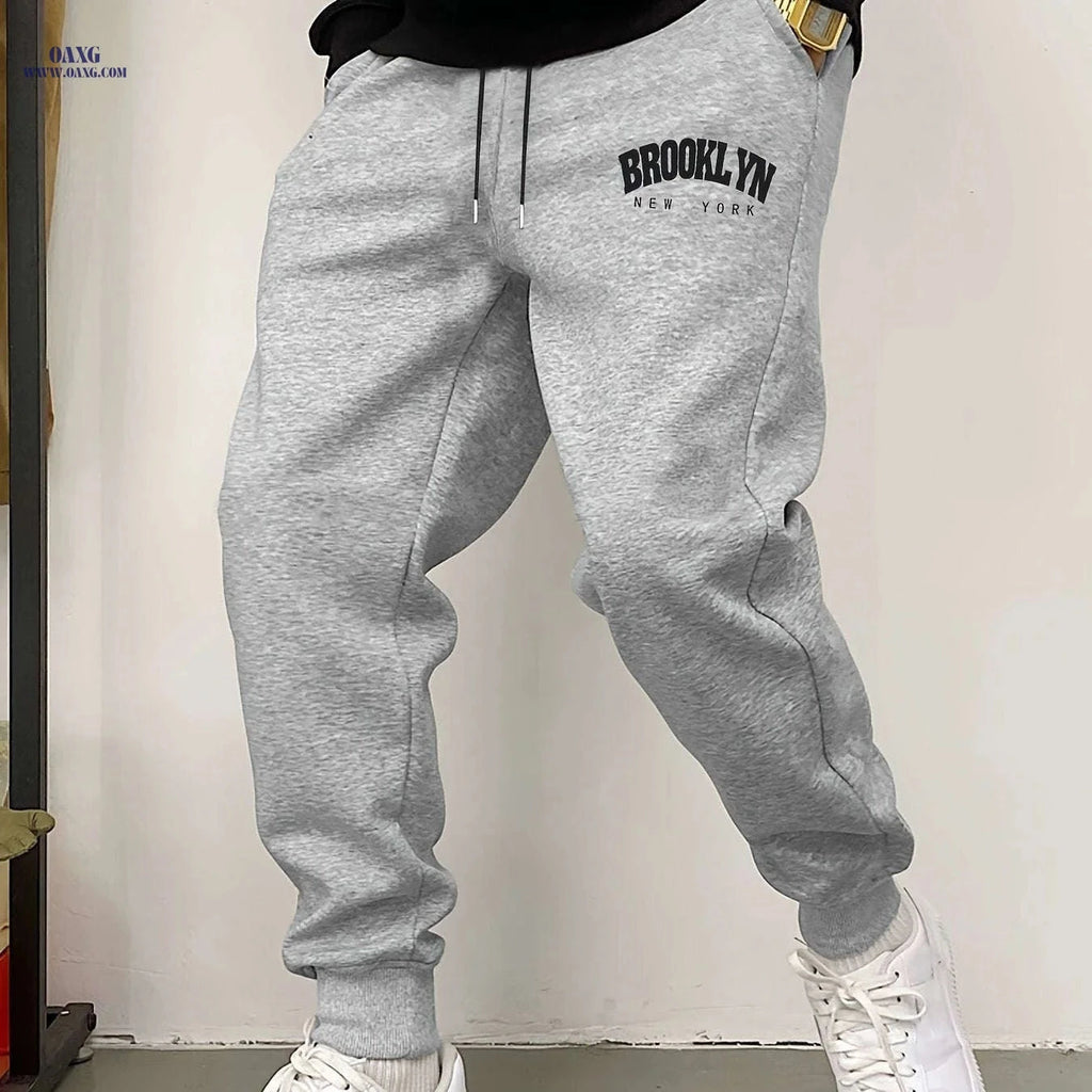 Men's Casual Joggers - Comfortable Stretch Polyester with Drawstring   OAXG 
