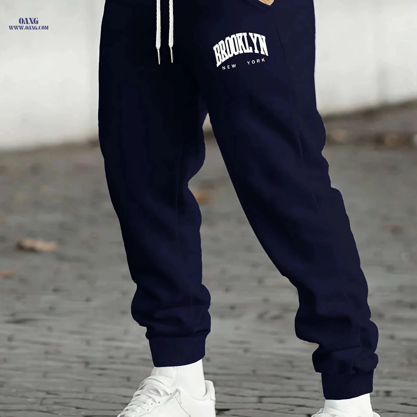 Men's Casual Joggers - Comfortable Stretch Polyester with Drawstring   OAXG 