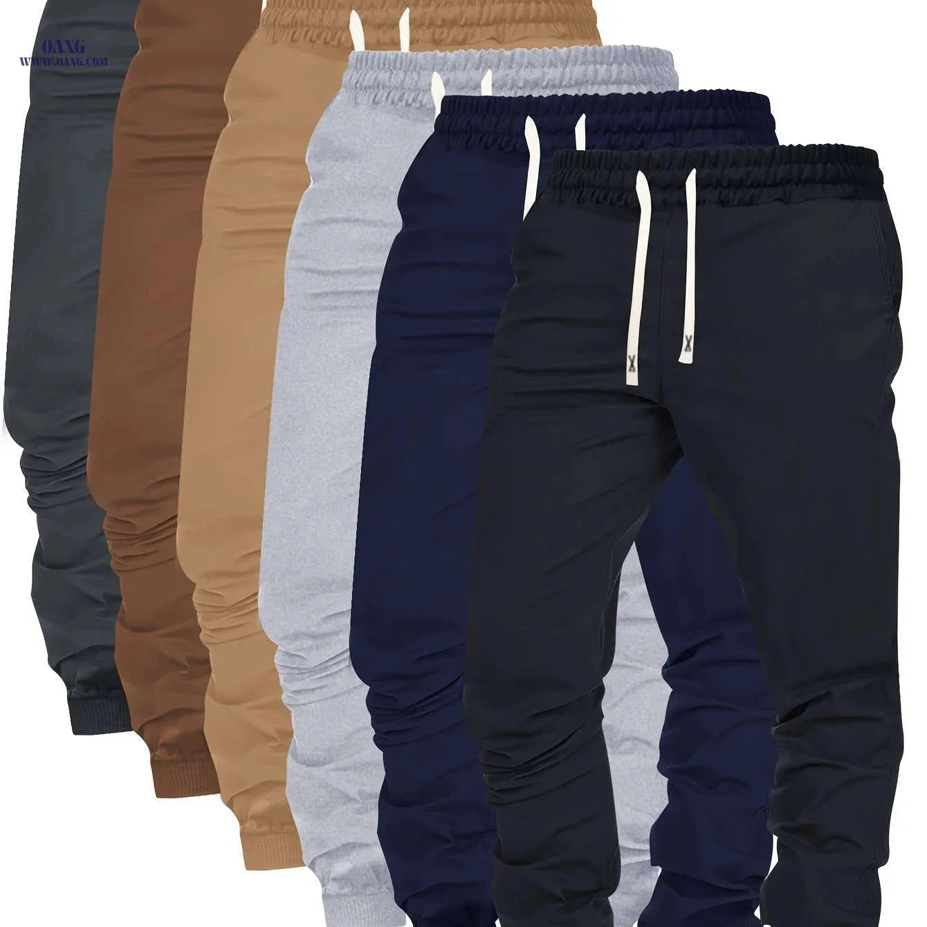 Men's Casual Joggers Set - 6pcs Elastic Waist Trousers for All Seasons   OAXG 
