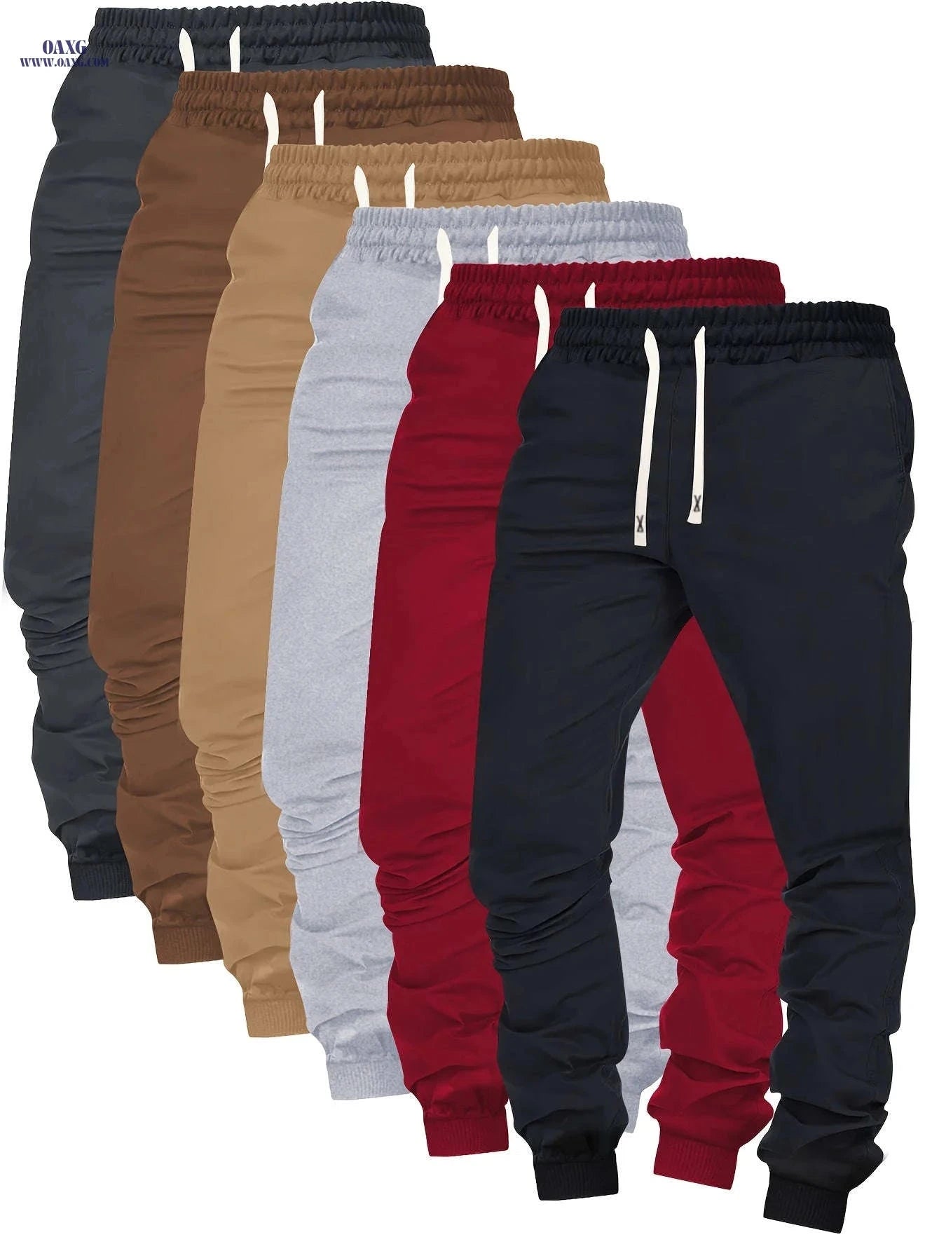Men's Casual Joggers Set - 6pcs Elastic Waist Trousers for All Seasons   OAXG Mixed Color 1 / FR S