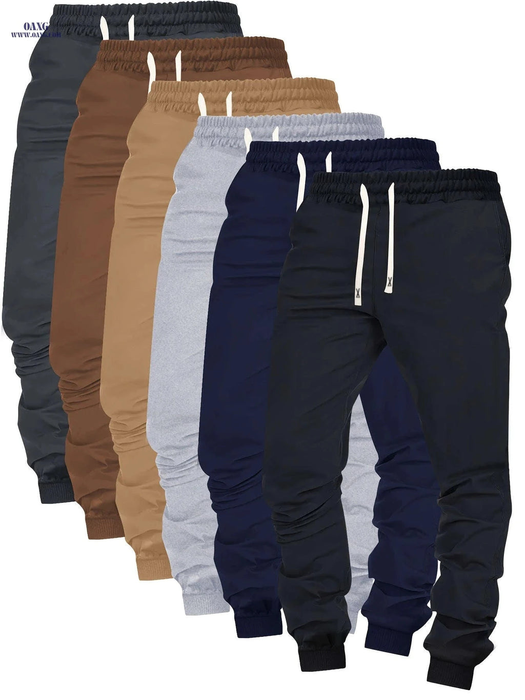 Men's Casual Joggers Set - 6pcs Elastic Waist Trousers for All Seasons   OAXG 
