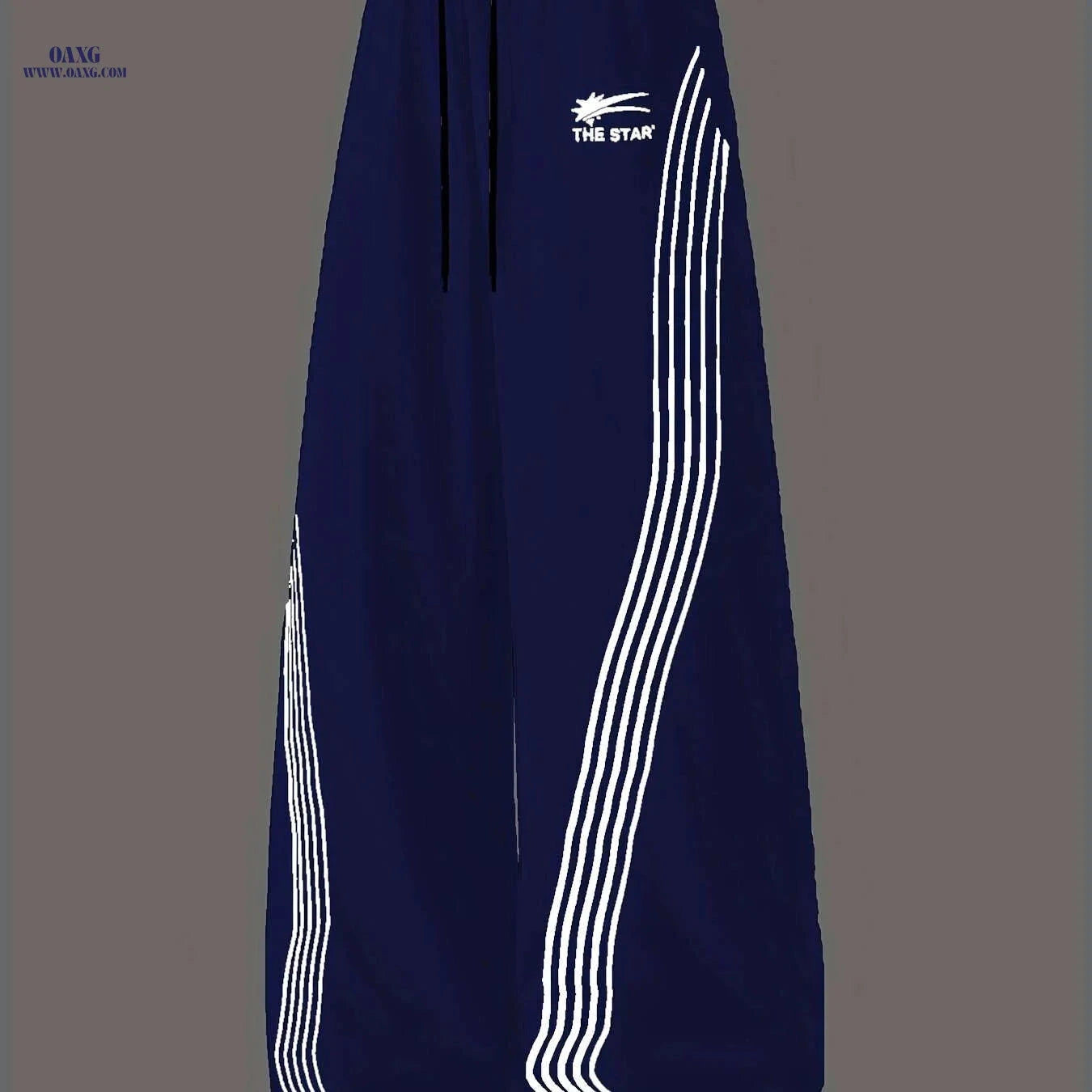 Men's Casual Joggers - "THE STAR" Print, Drawstring Waist, Side Pockets   OAXG 