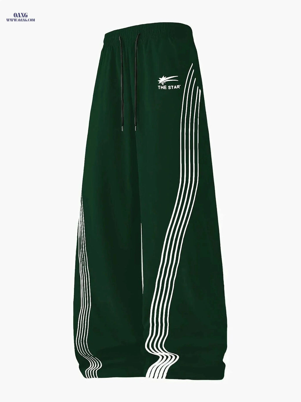 Men's Casual Joggers - "THE STAR" Print, Drawstring Waist, Side Pockets   OAXG 
