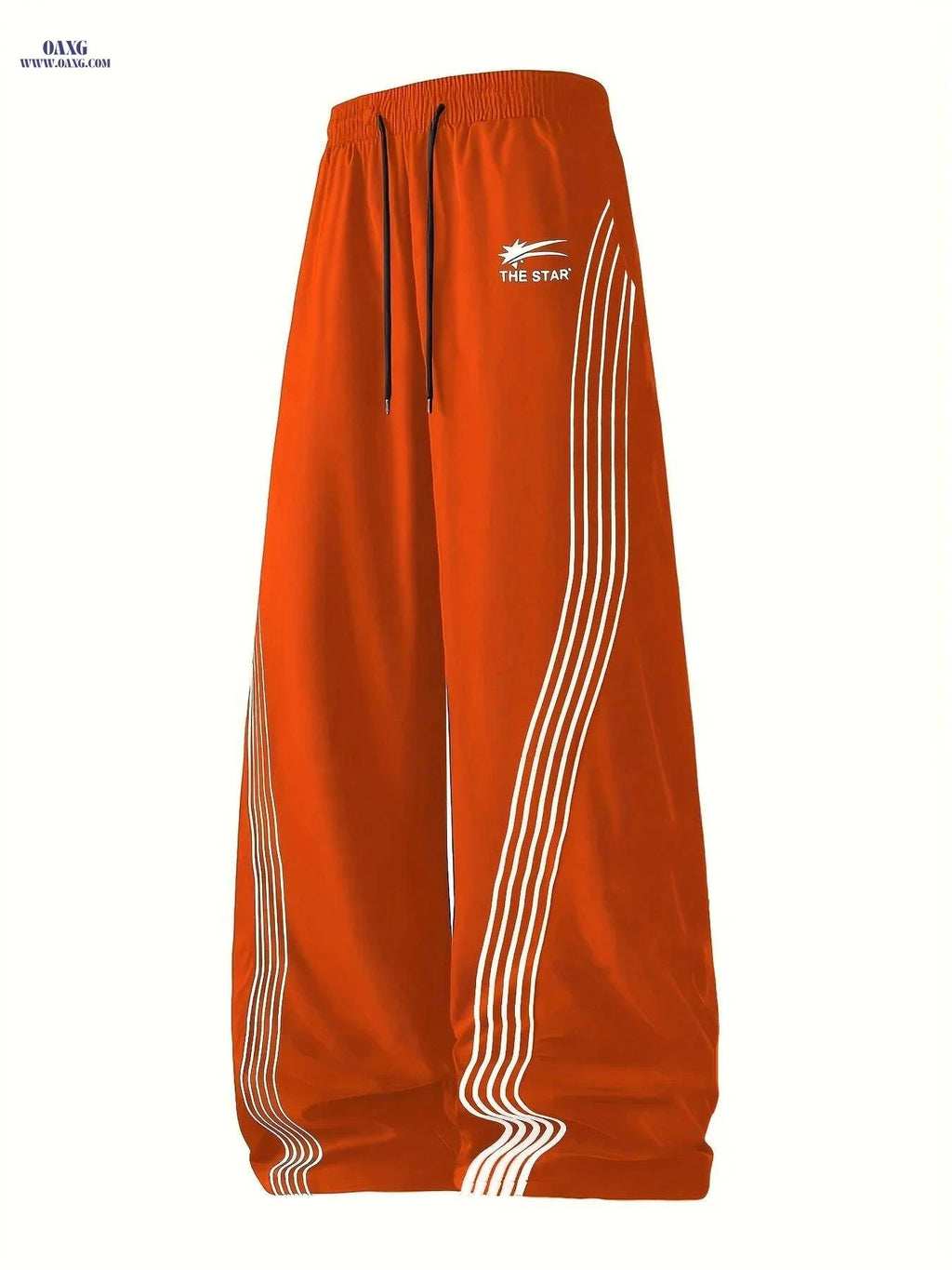 Men's Casual Joggers - "THE STAR" Print, Drawstring Waist, Side Pockets   OAXG 