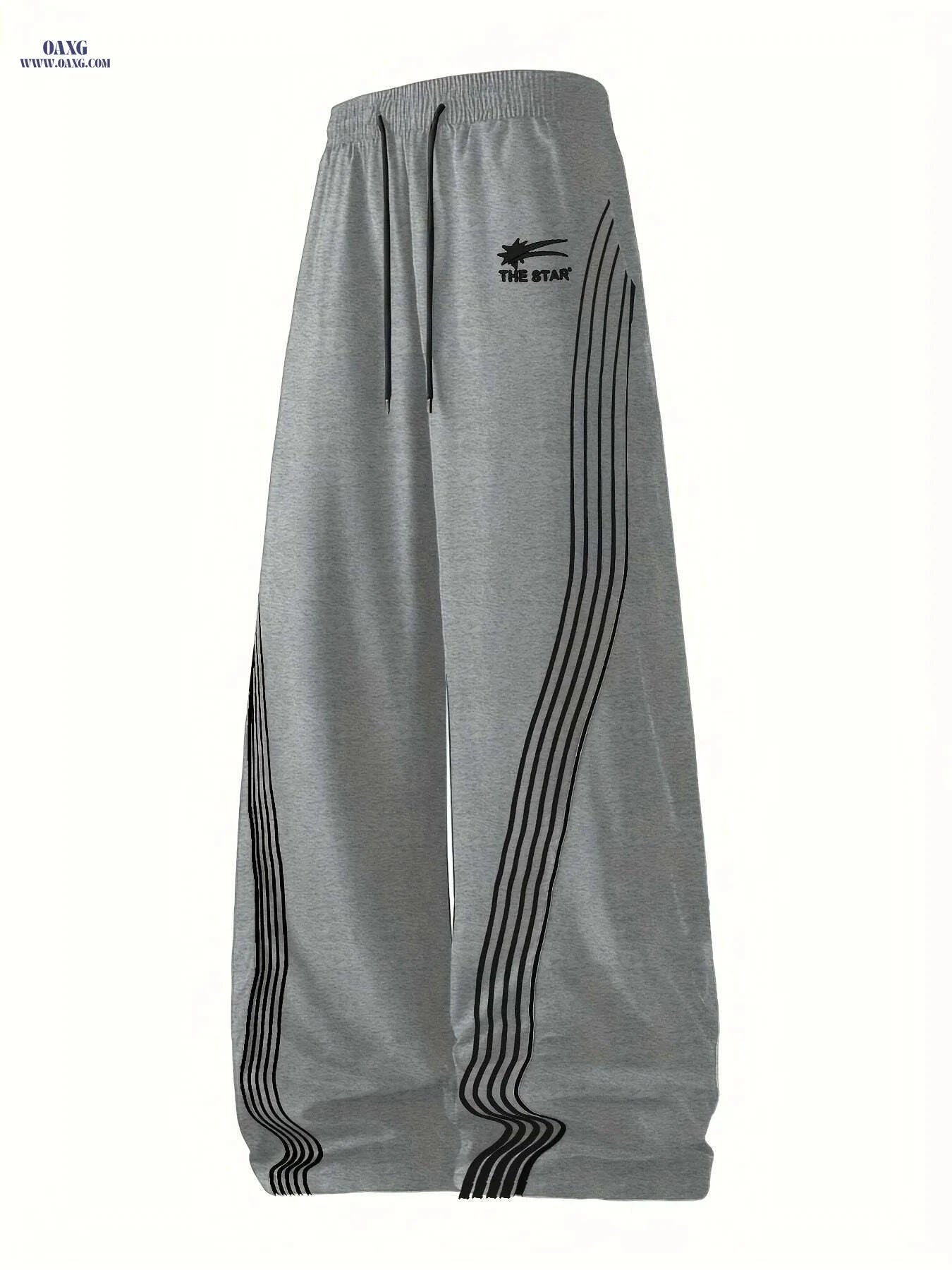 Men's Casual Joggers - "THE STAR" Print, Drawstring Waist, Side Pockets   OAXG Blue / XS